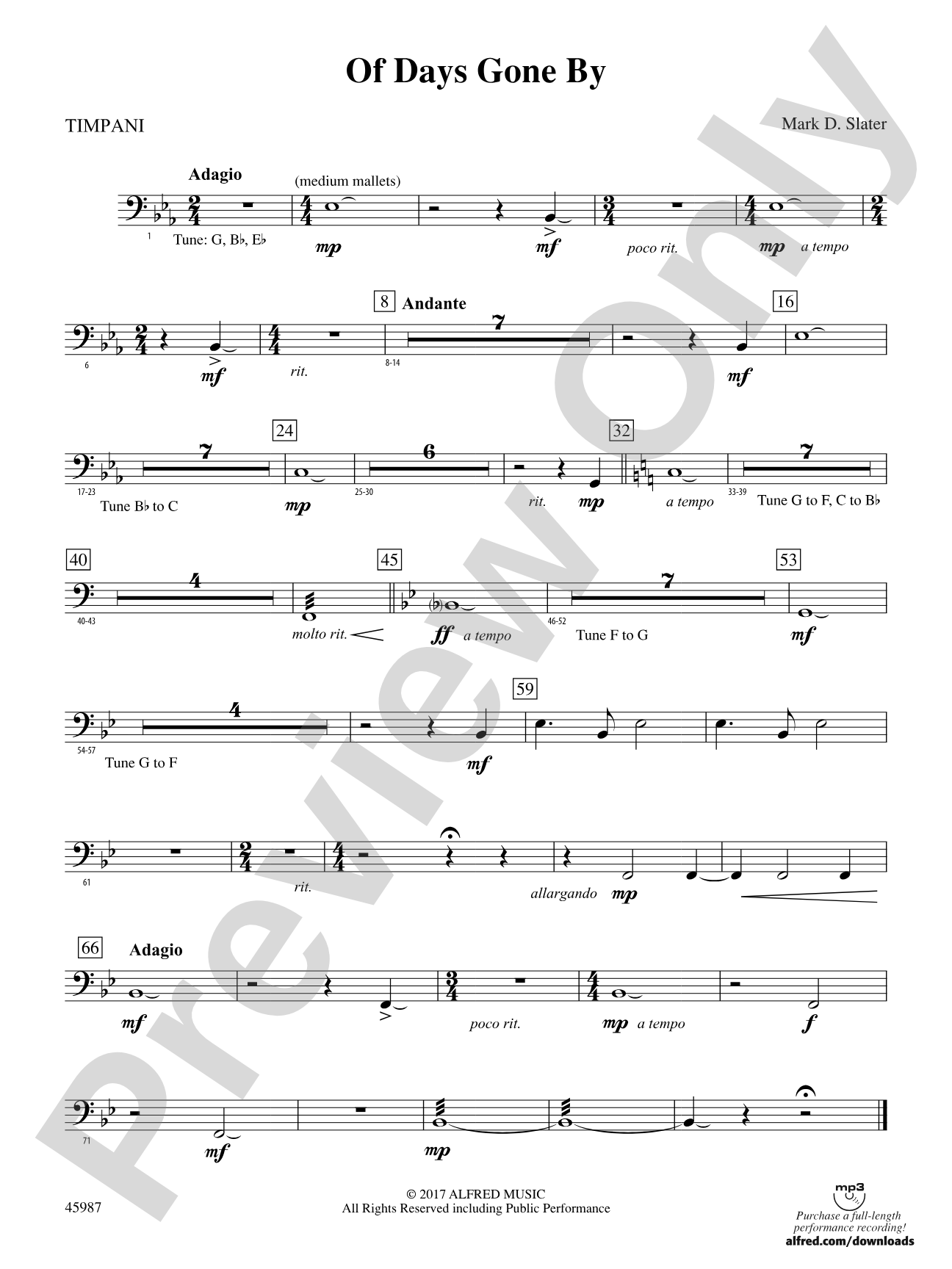 Of Days Gone By: Timpani