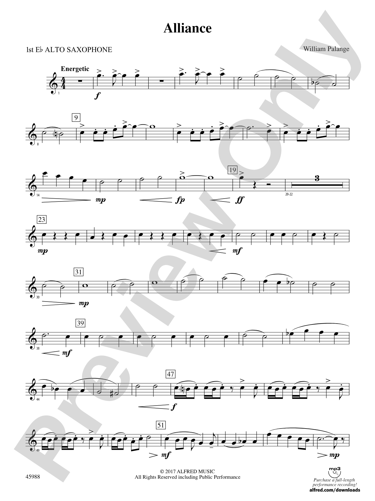 Alliance: E-flat Alto Saxophone