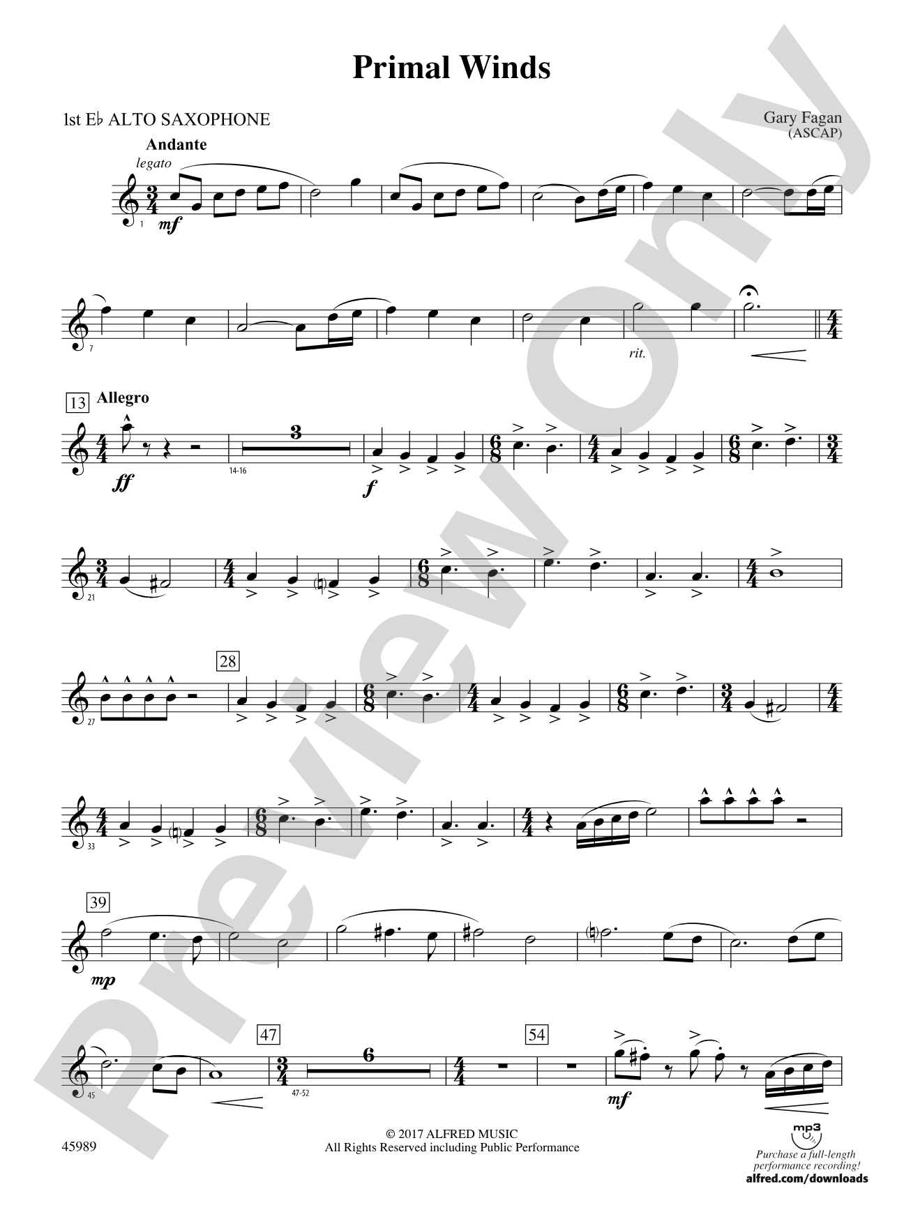 Primal Winds: E-flat Alto Saxophone