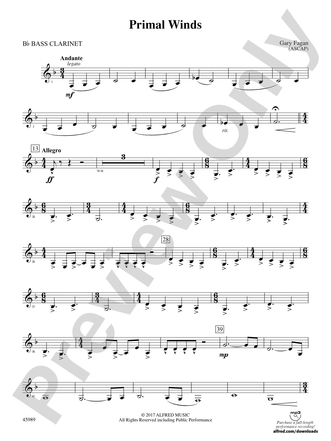 Primal Winds: B-flat Bass Clarinet