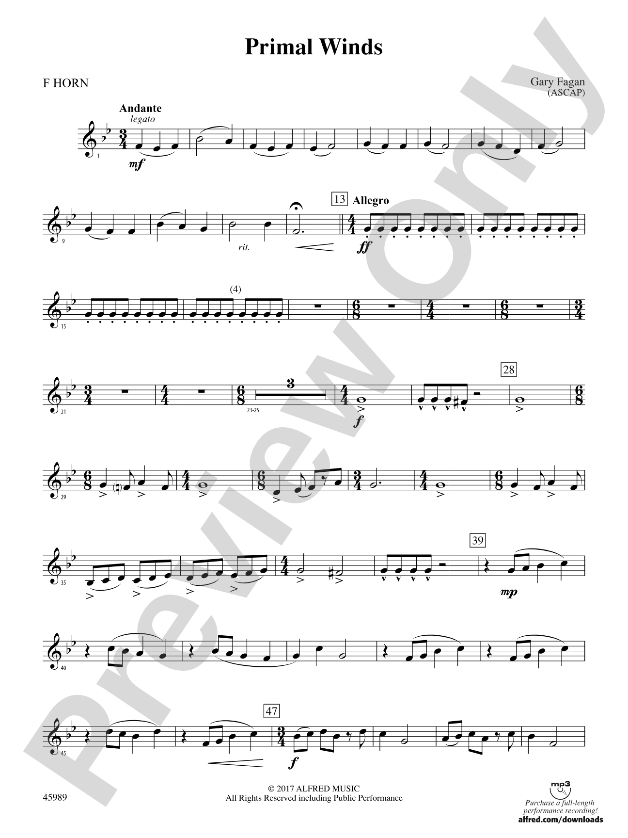 Primal Winds: 1st F Horn