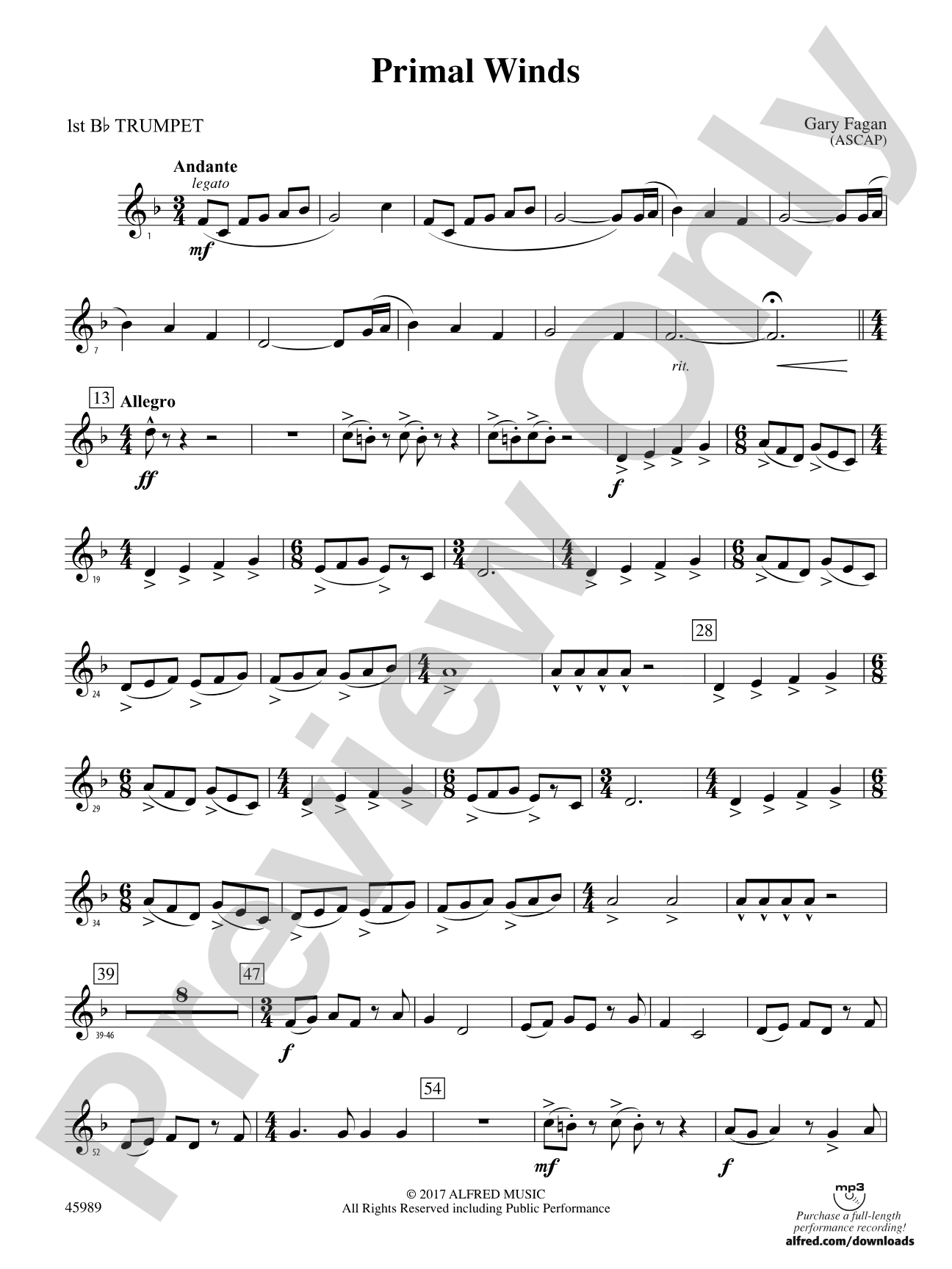 Primal Winds: 1st B-flat Trumpet