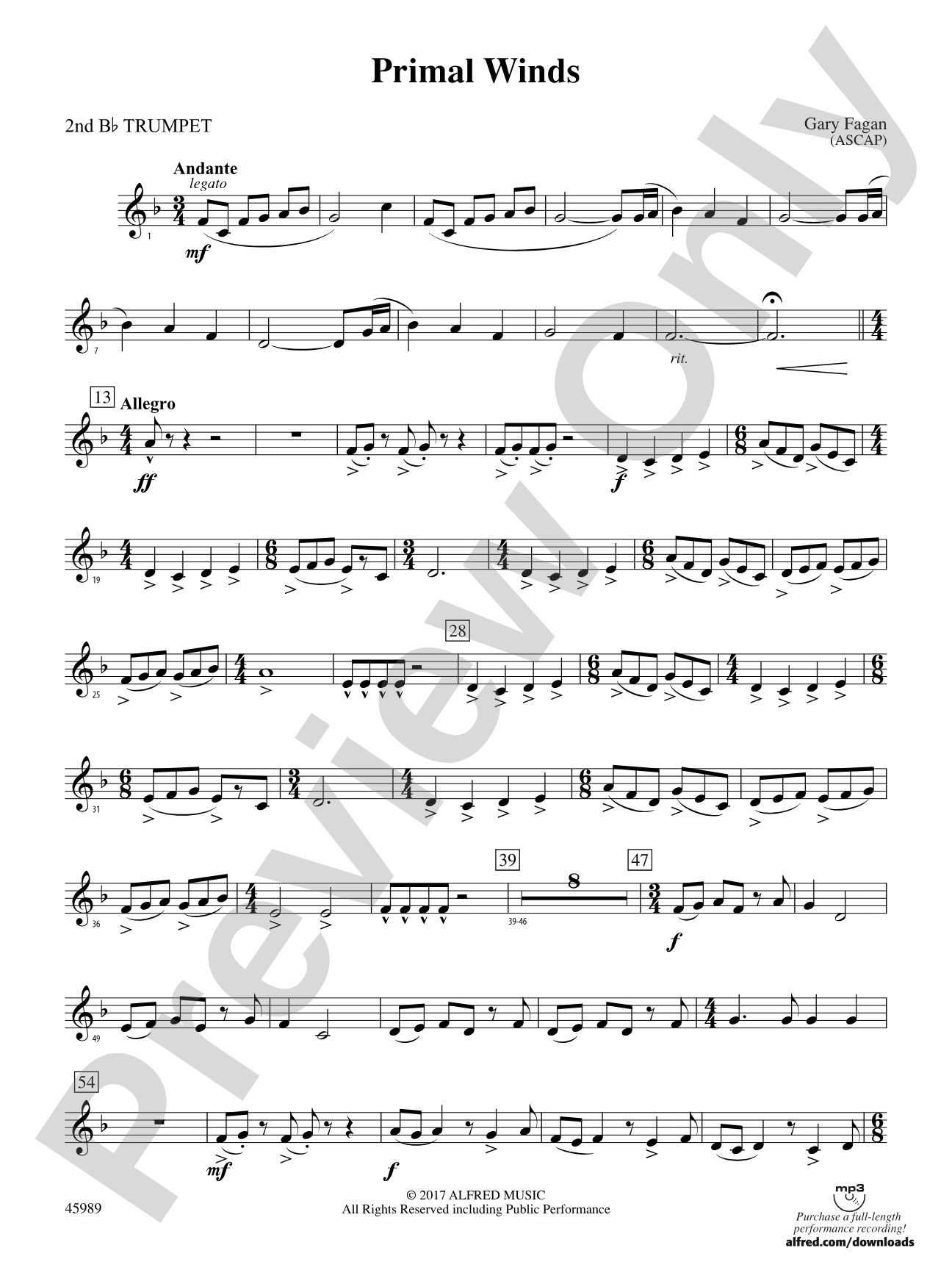 Primal Winds: 2nd B-flat Trumpet