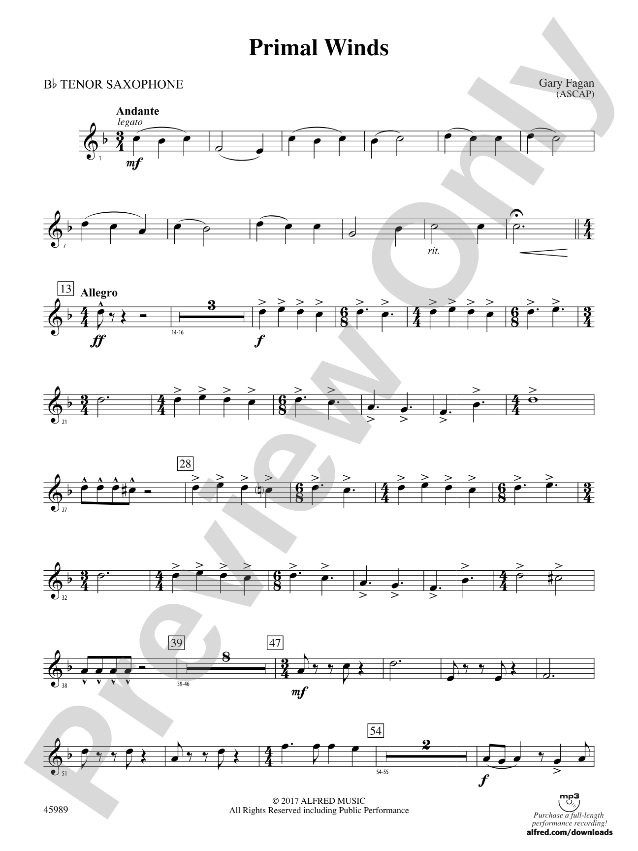 Primal Winds: B-flat Tenor Saxophone
