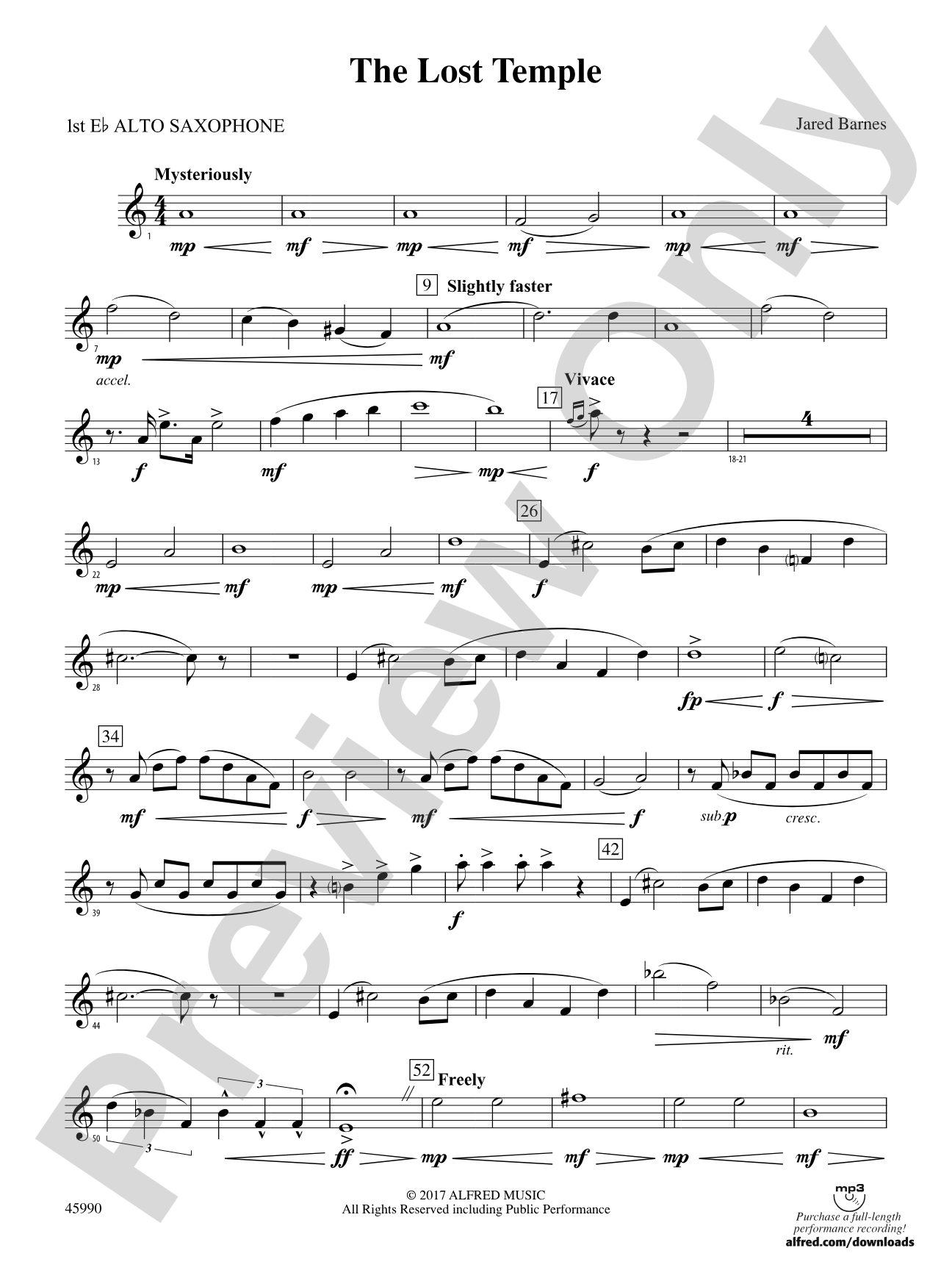 The Lost Temple: E-flat Alto Saxophone