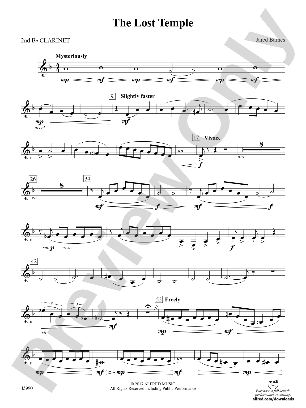 The Lost Temple: 2nd B-flat Clarinet