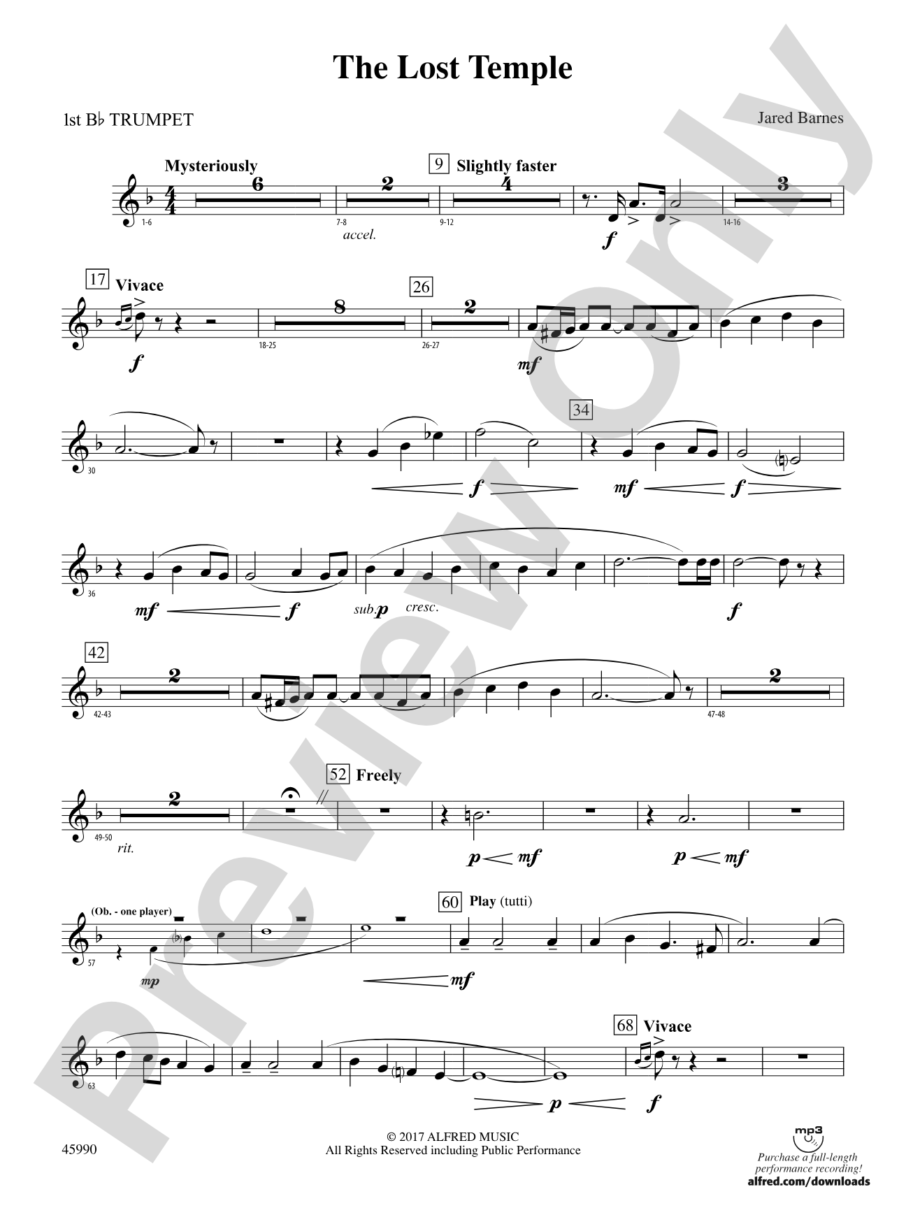 The Lost Temple: 1st B-flat Trumpet