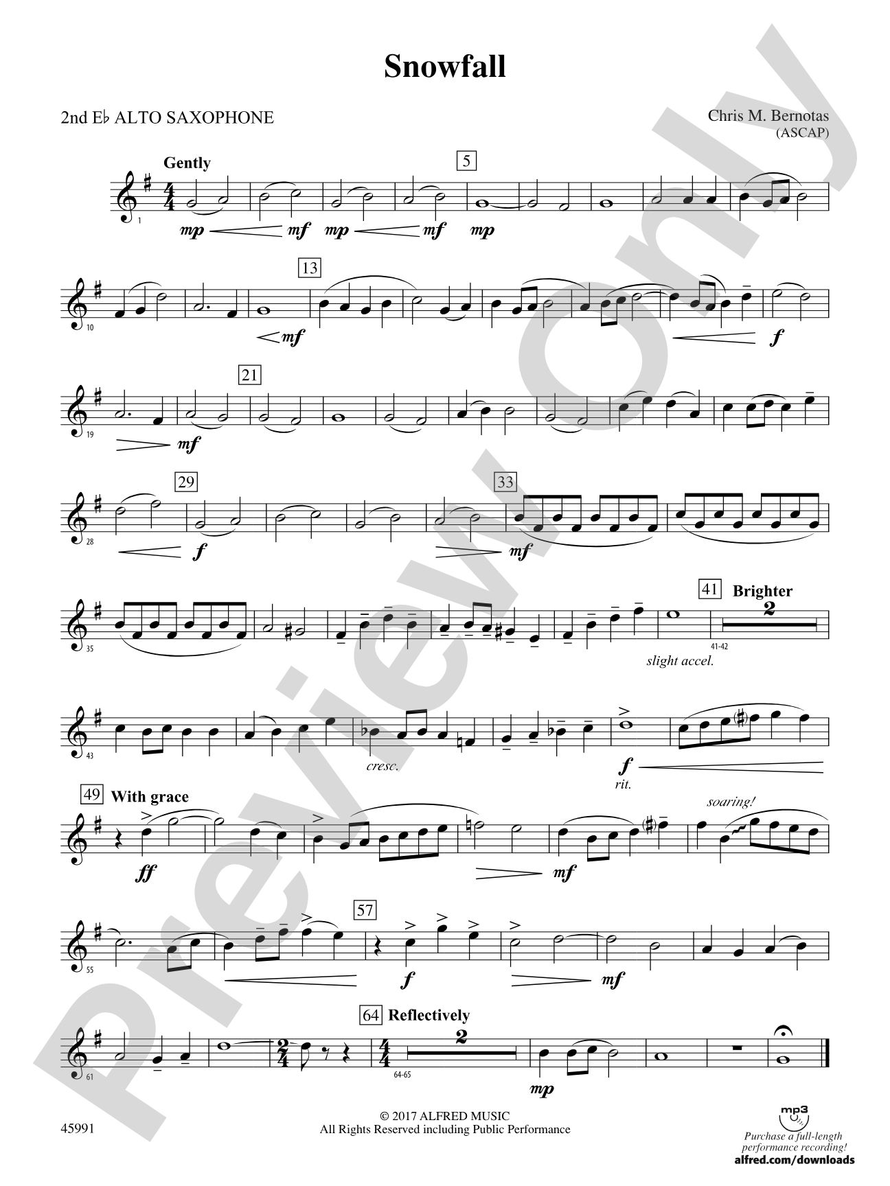 Snowfall: 2nd E-flat Alto Saxophone