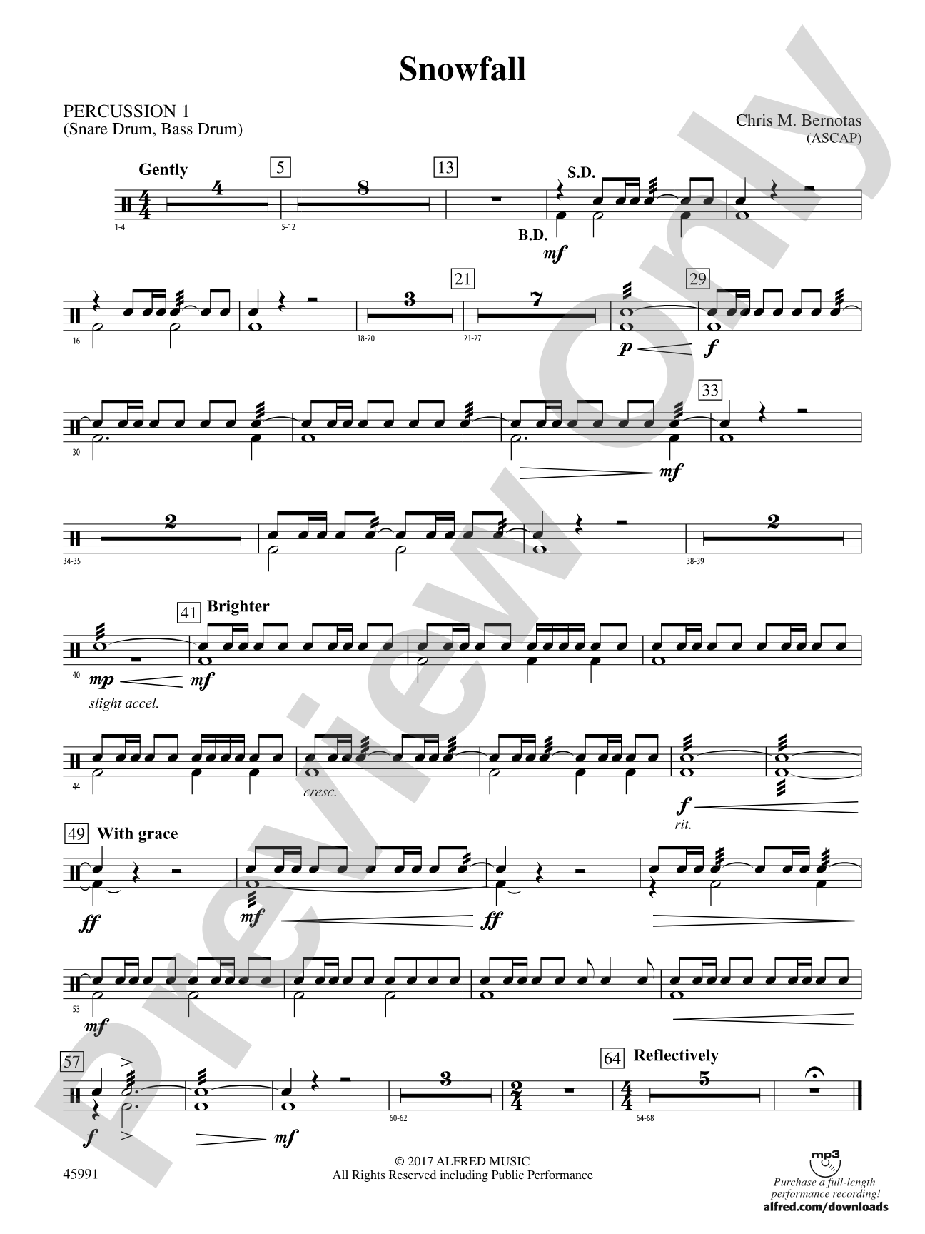 Snowfall: 1st Percussion