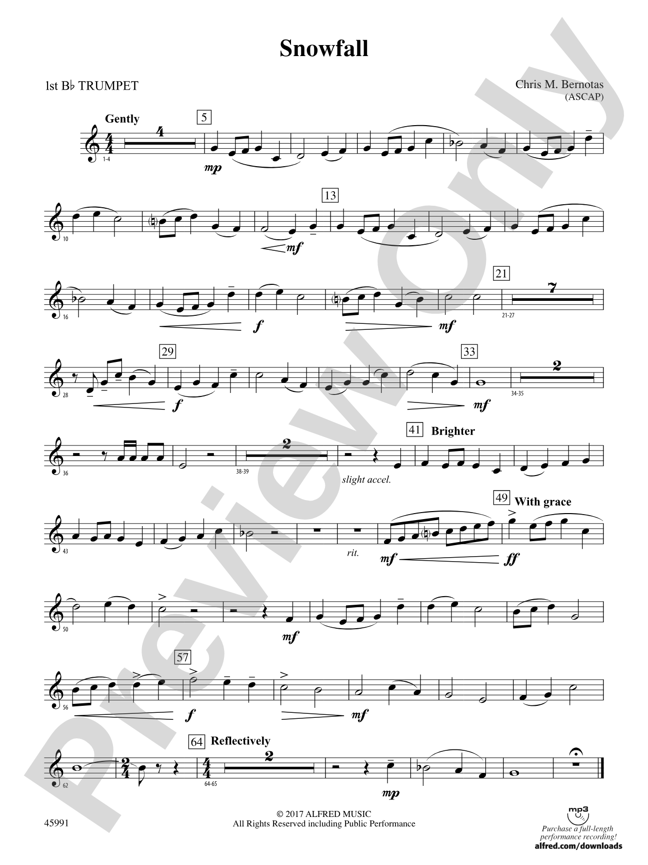 Snowfall: 1st B-flat Trumpet