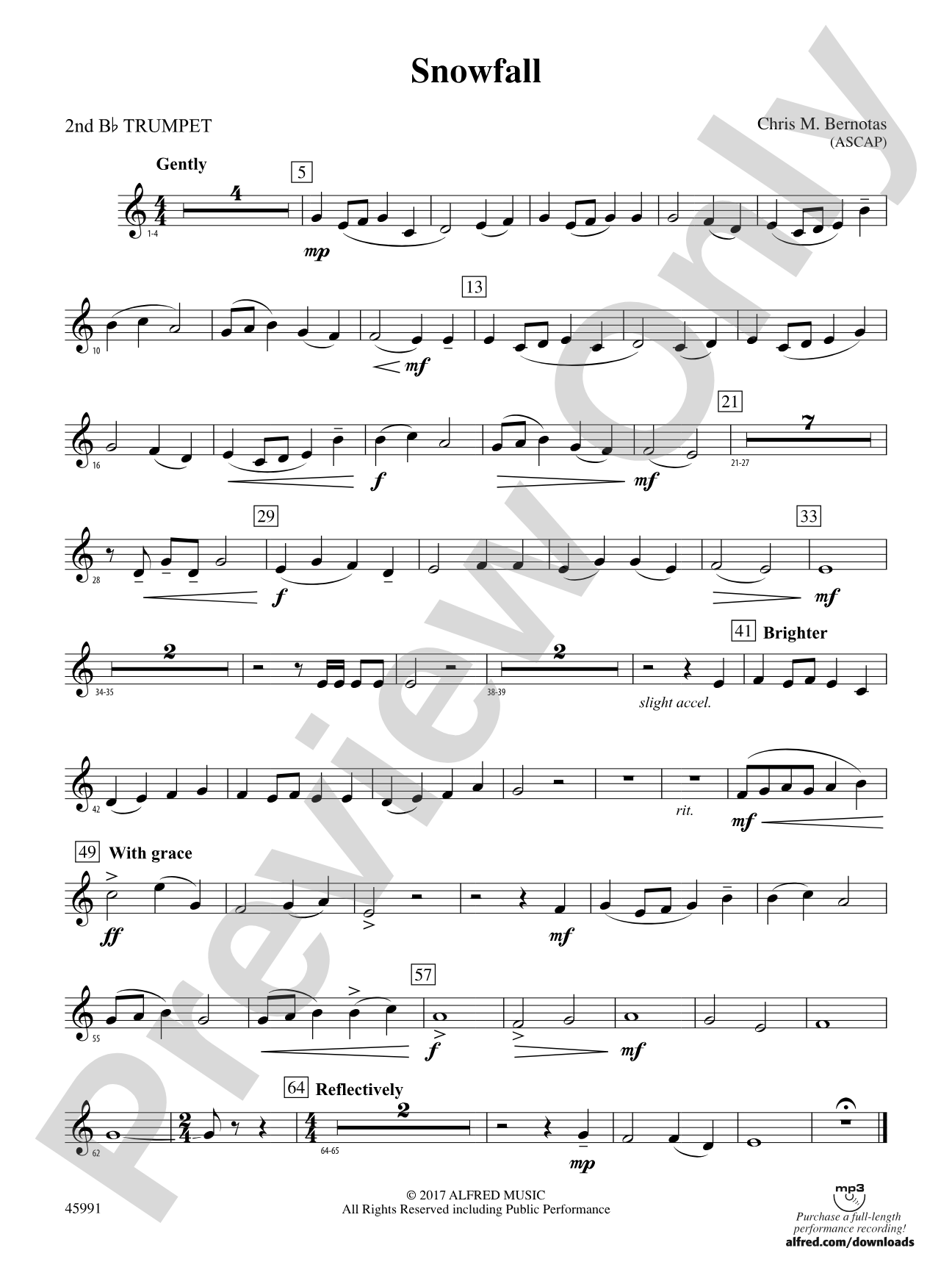 Snowfall: 2nd B-flat Trumpet