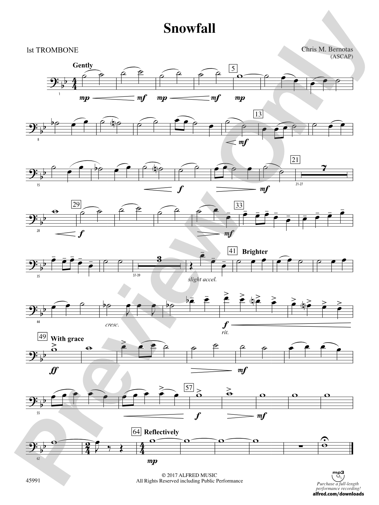 Snowfall: 1st Trombone