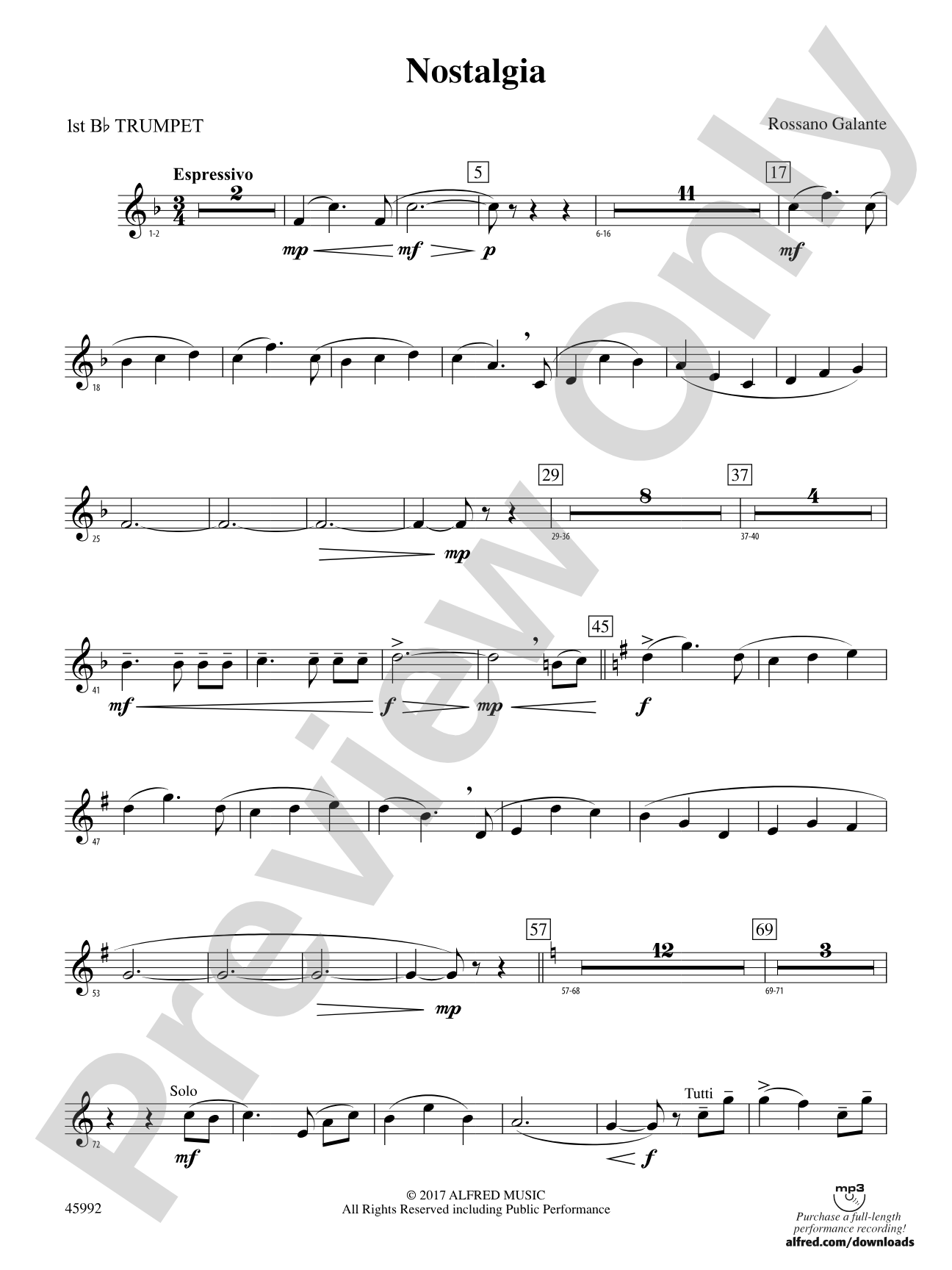 Nostalgia: 1st B-flat Trumpet