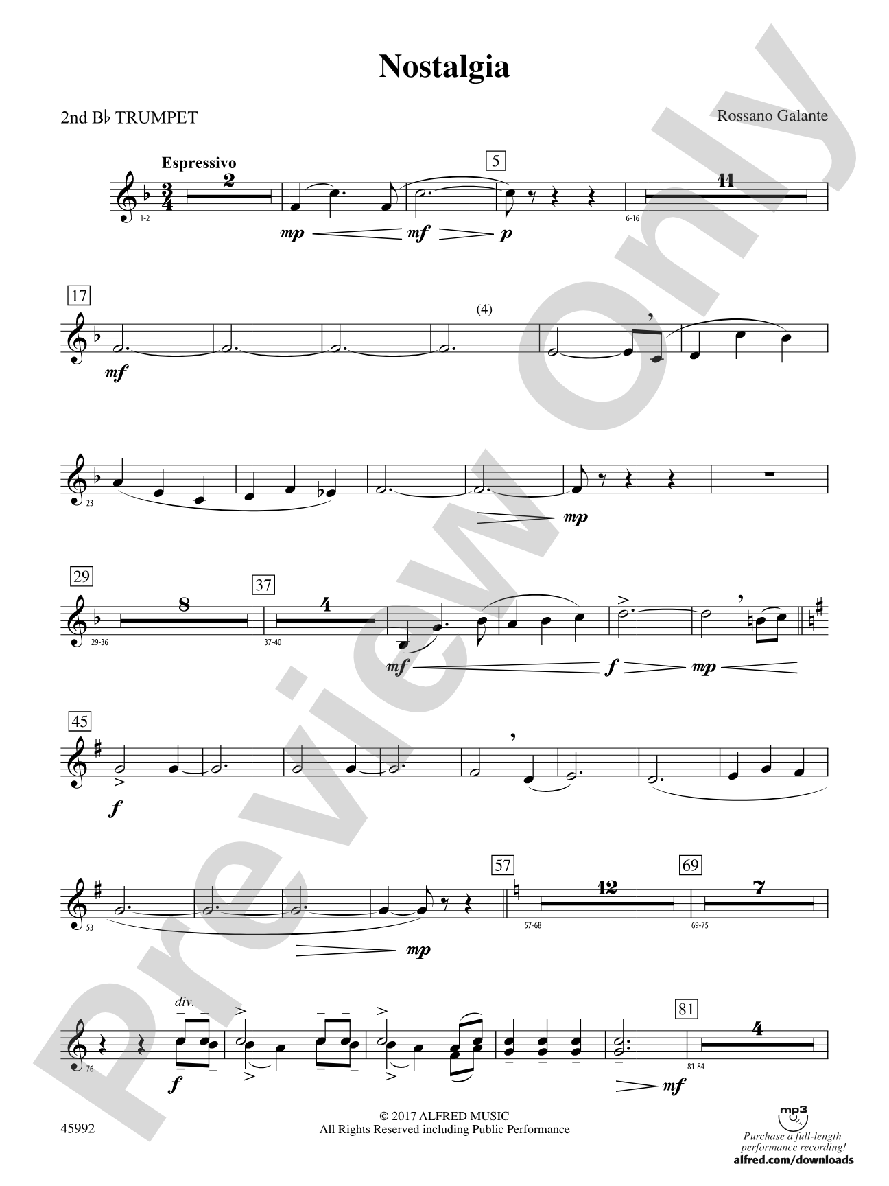 Nostalgia: 2nd B-flat Trumpet