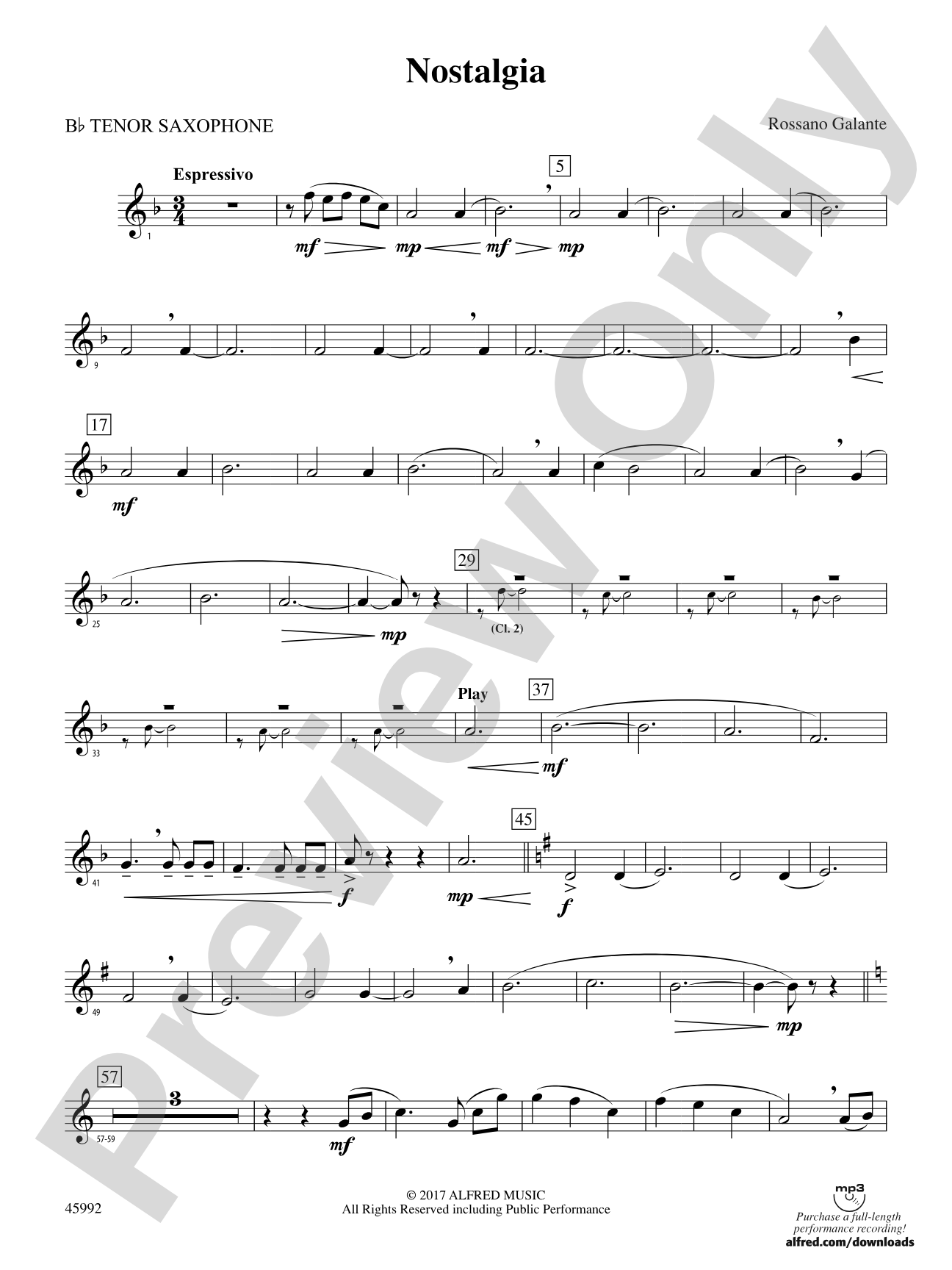 Nostalgia: B-flat Tenor Saxophone