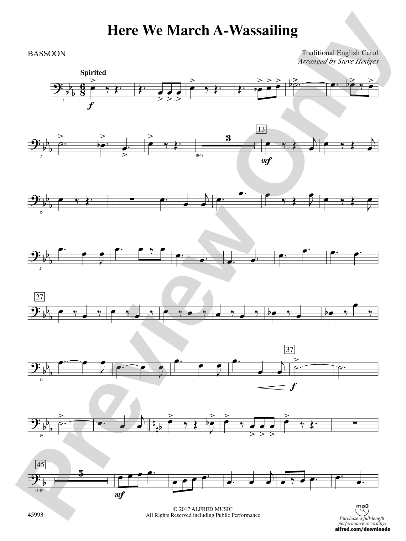Here We March A-Wassailing: Bassoon