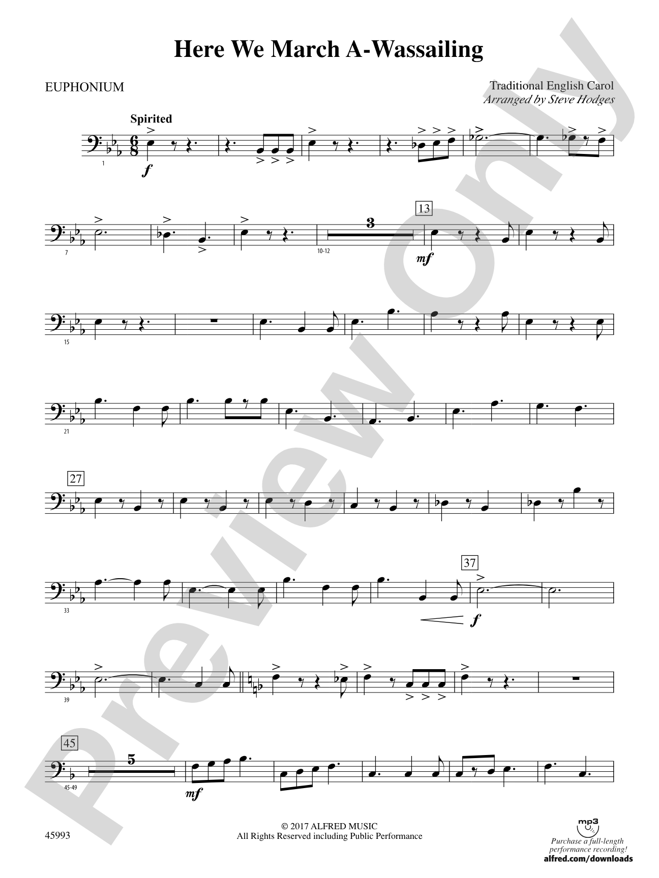 Here We March A-Wassailing: Baritone B.C.