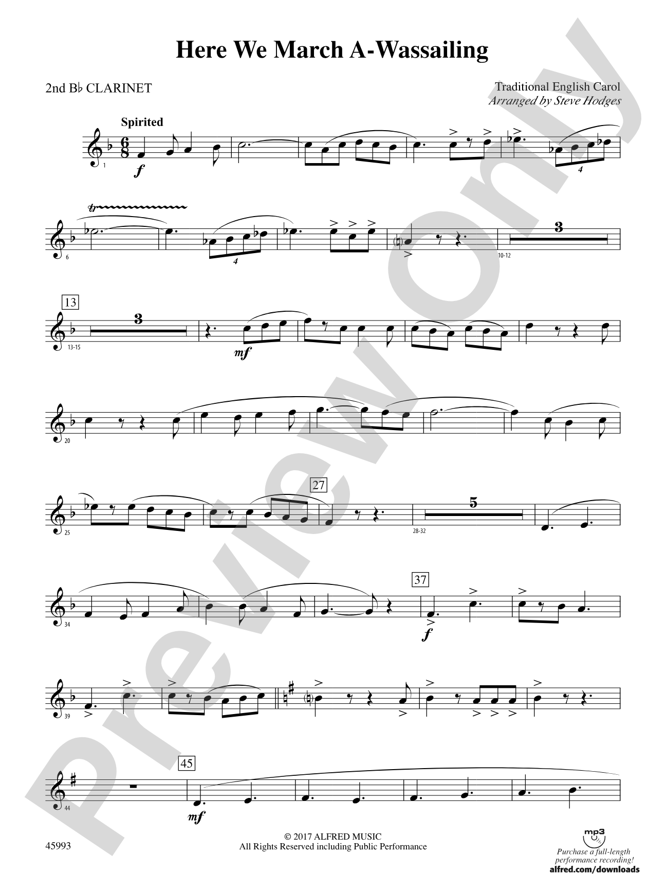 Here We March A-Wassailing: 2nd B-flat Clarinet