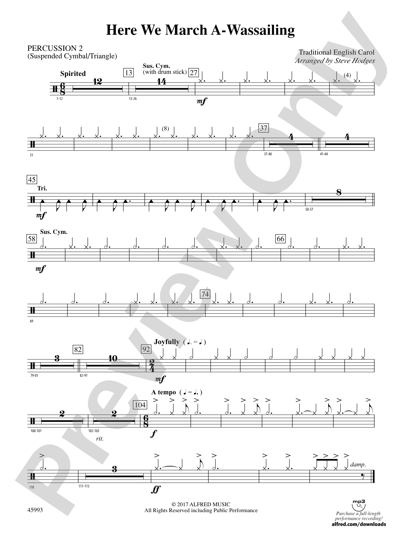 Here We March A-Wassailing: 2nd Percussion