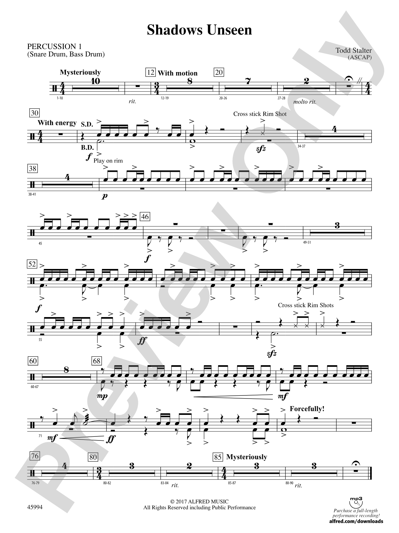 Shadows Unseen: 1st Percussion