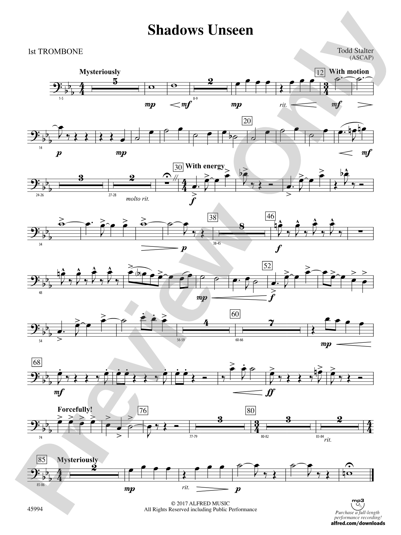 Shadows Unseen: 1st Trombone