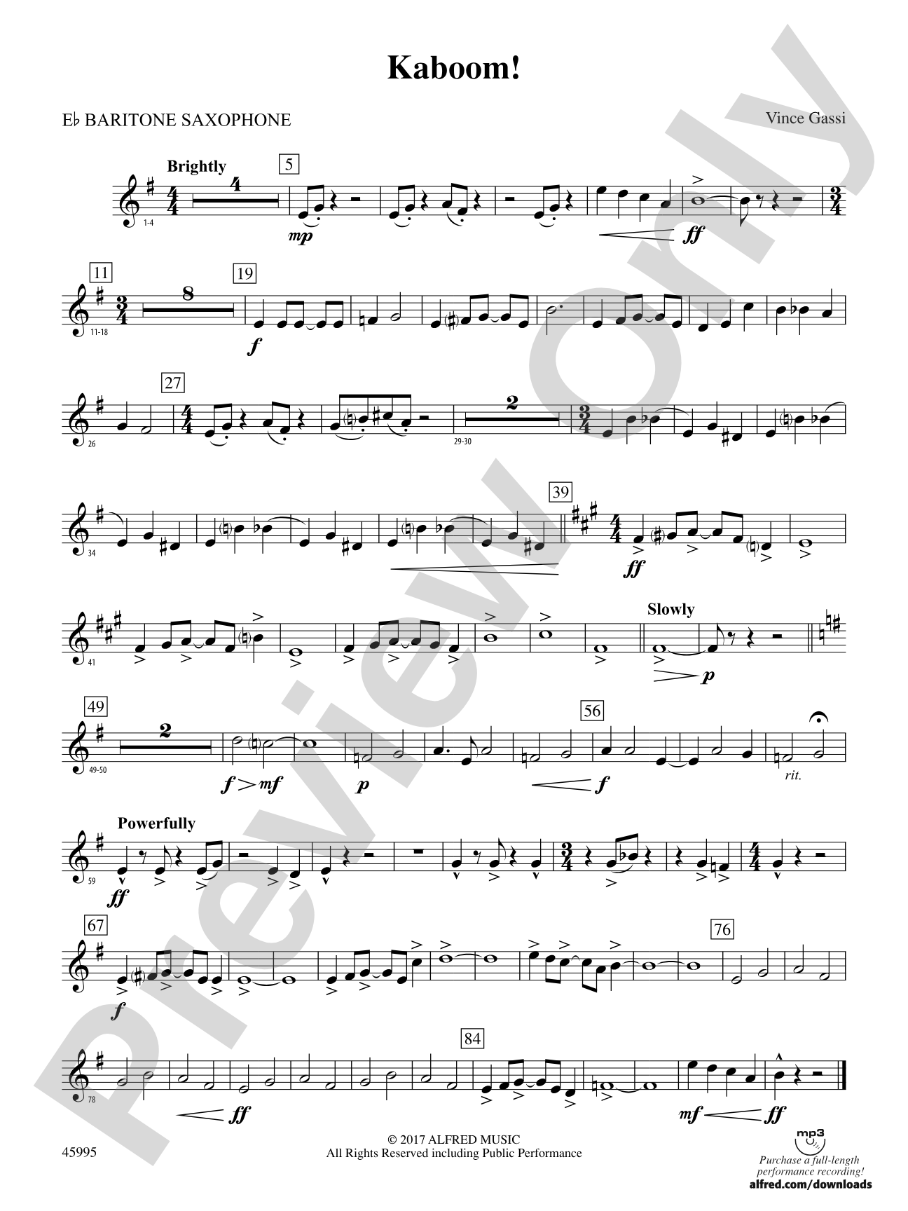 Kaboom!: E-flat Baritone Saxophone