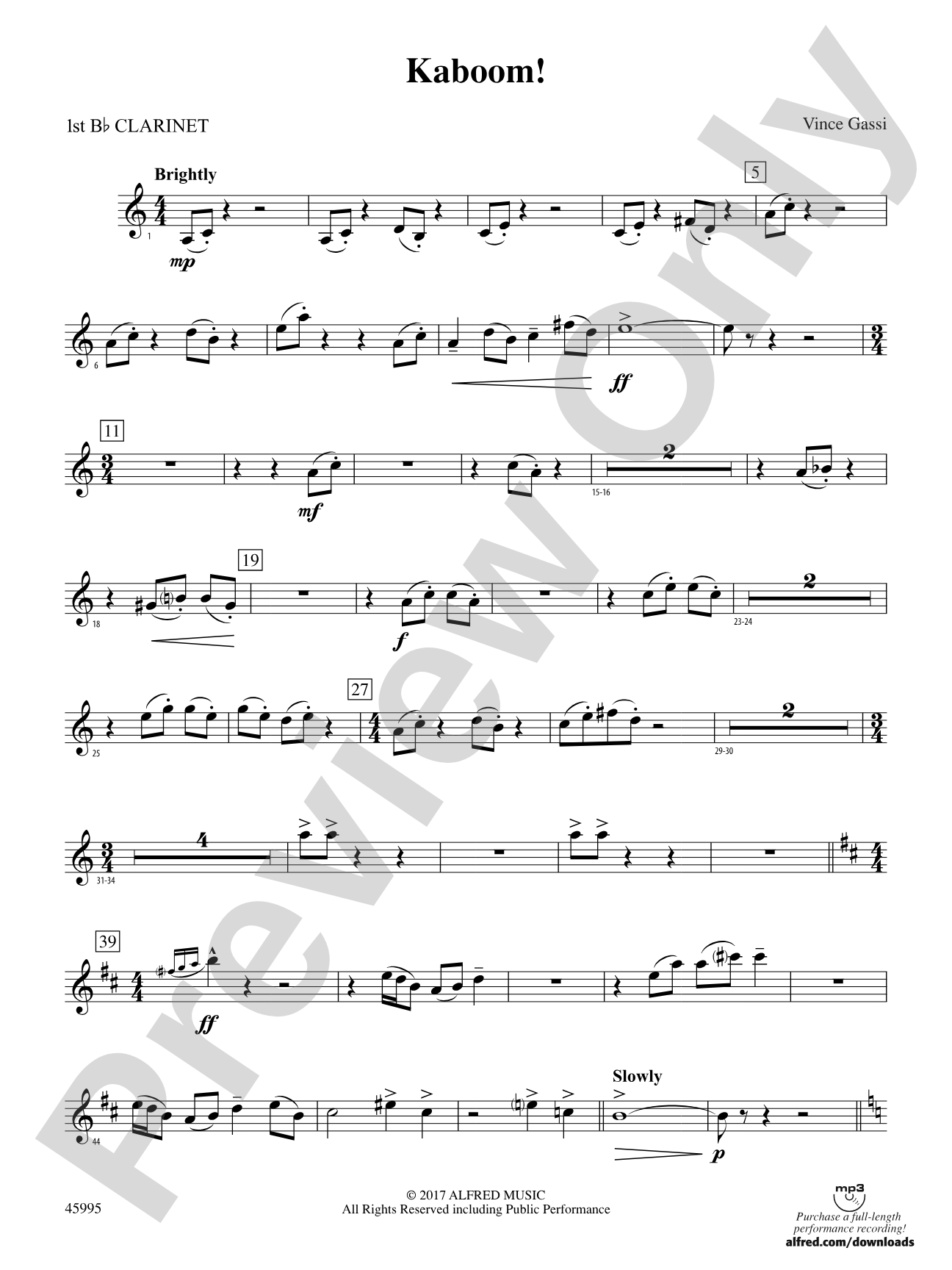 Kaboom!: 1st B-flat Clarinet