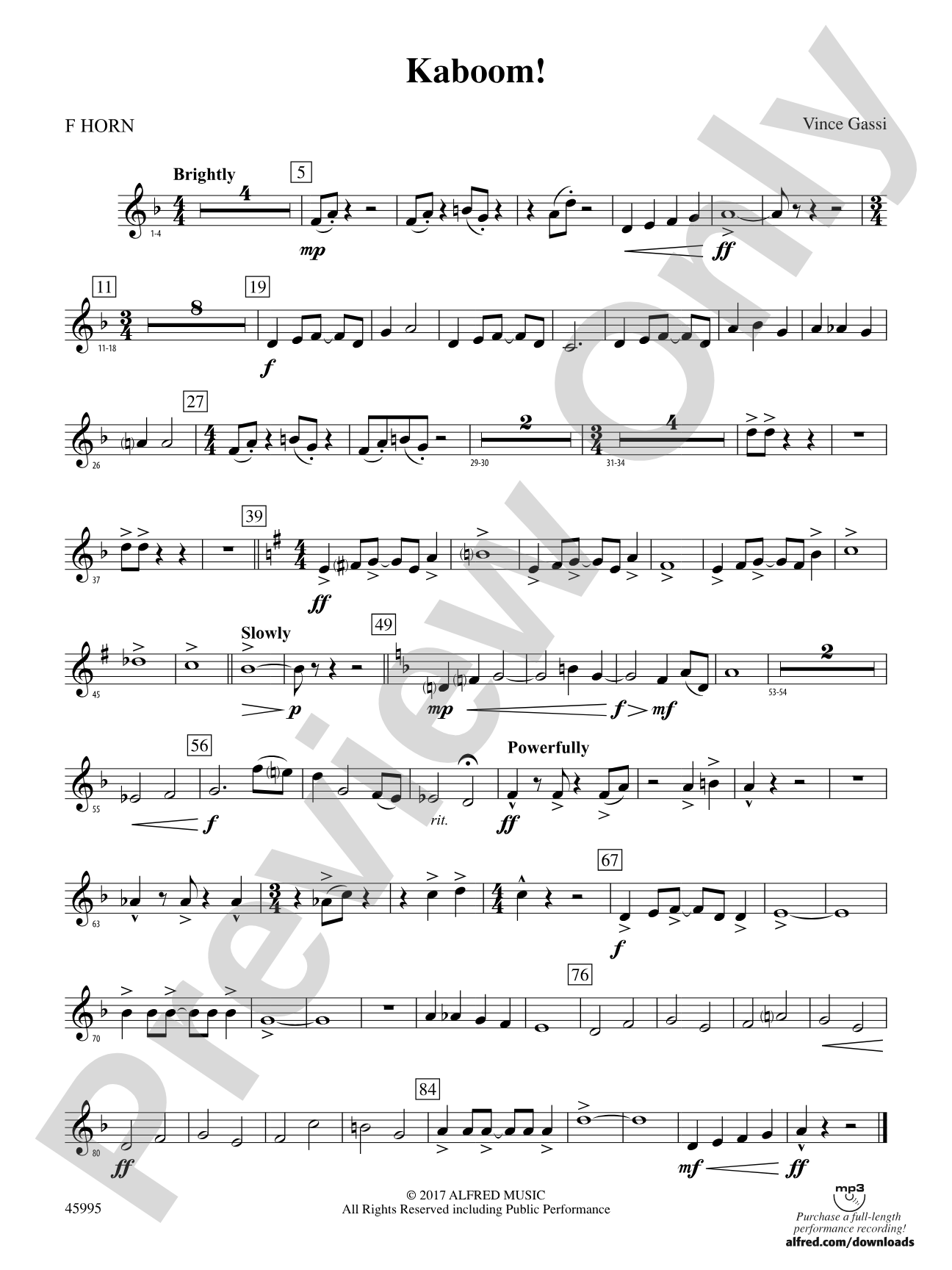 Kaboom!: 1st F Horn