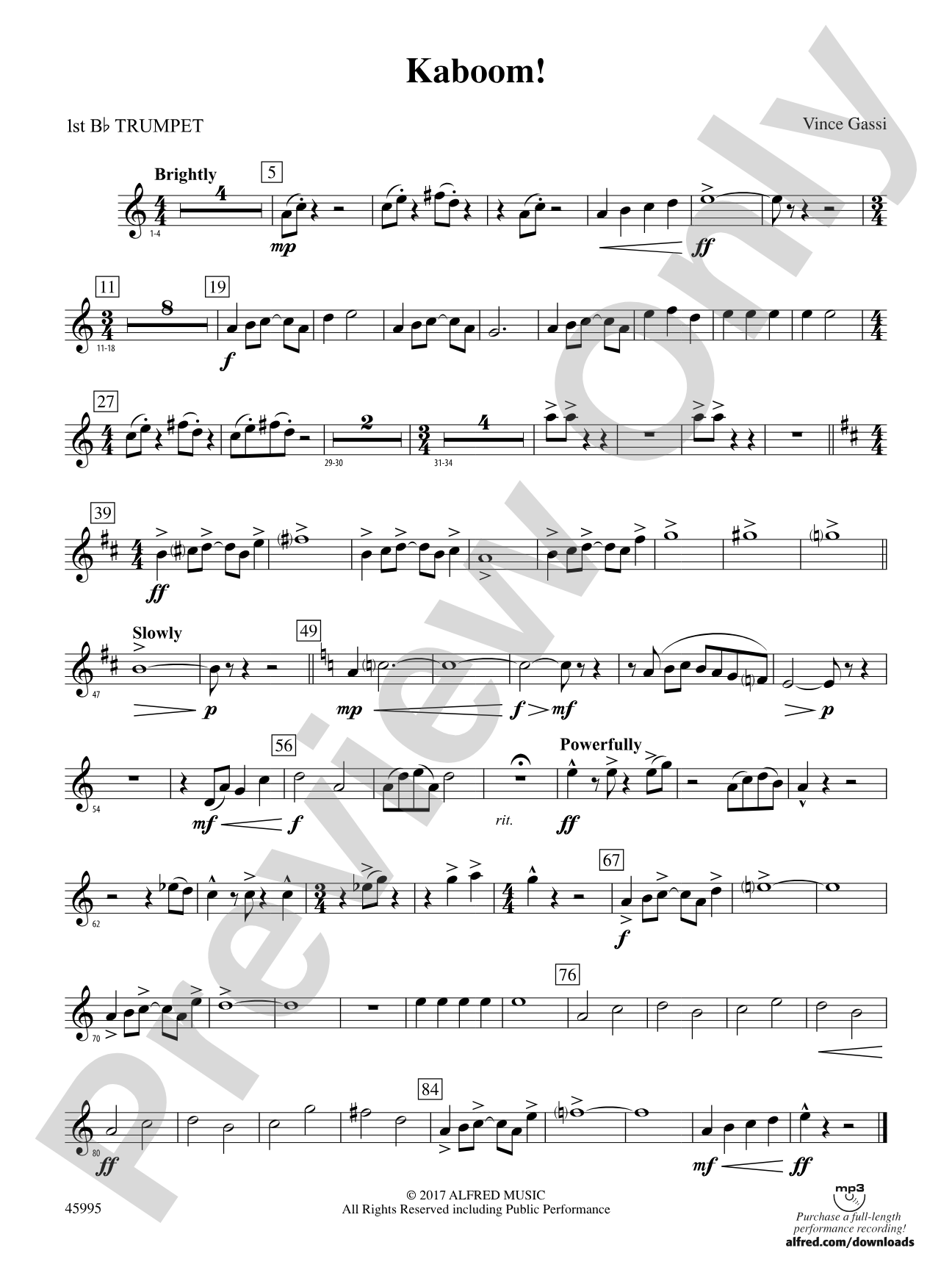 Kaboom!: 1st B-flat Trumpet