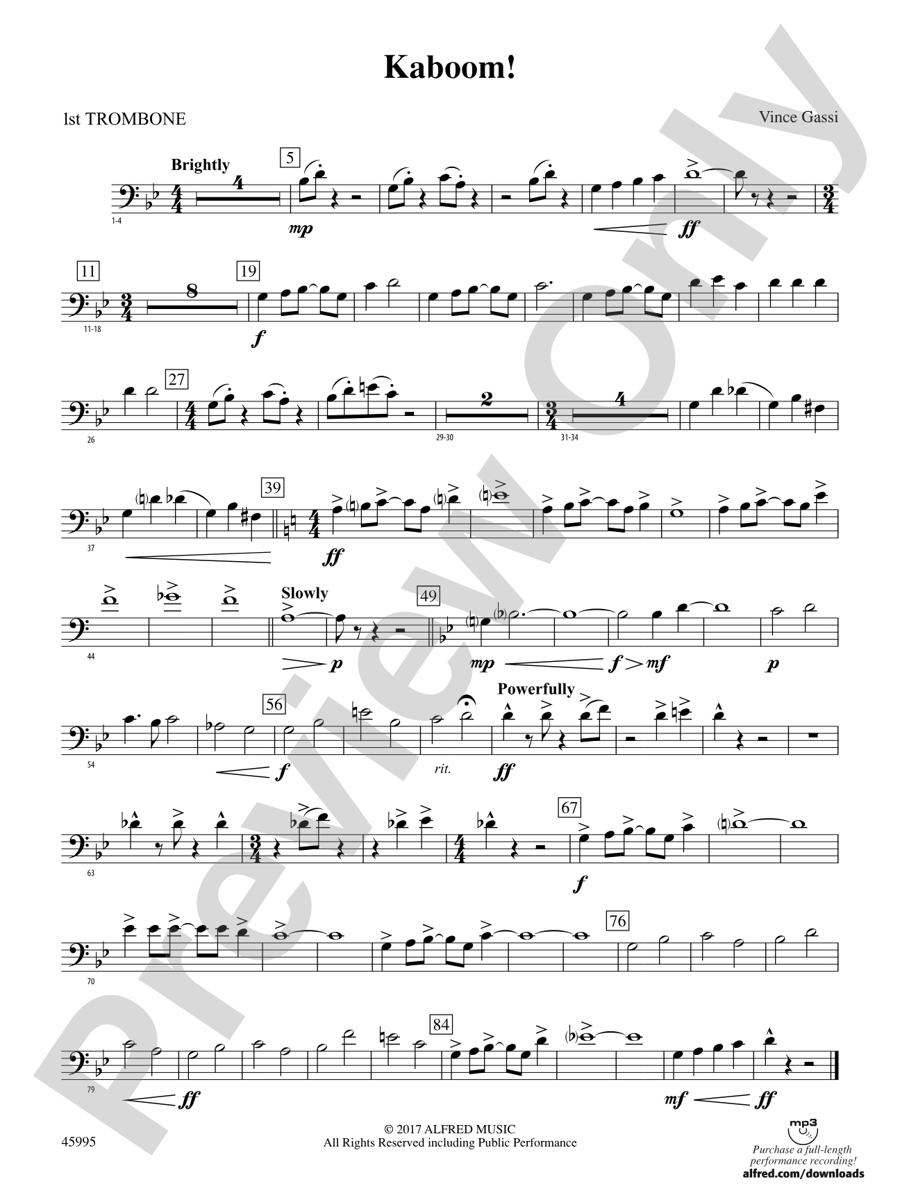 Kaboom!: 1st Trombone
