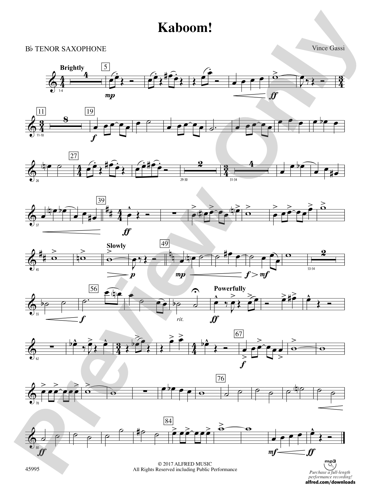 Kaboom!: B-flat Tenor Saxophone