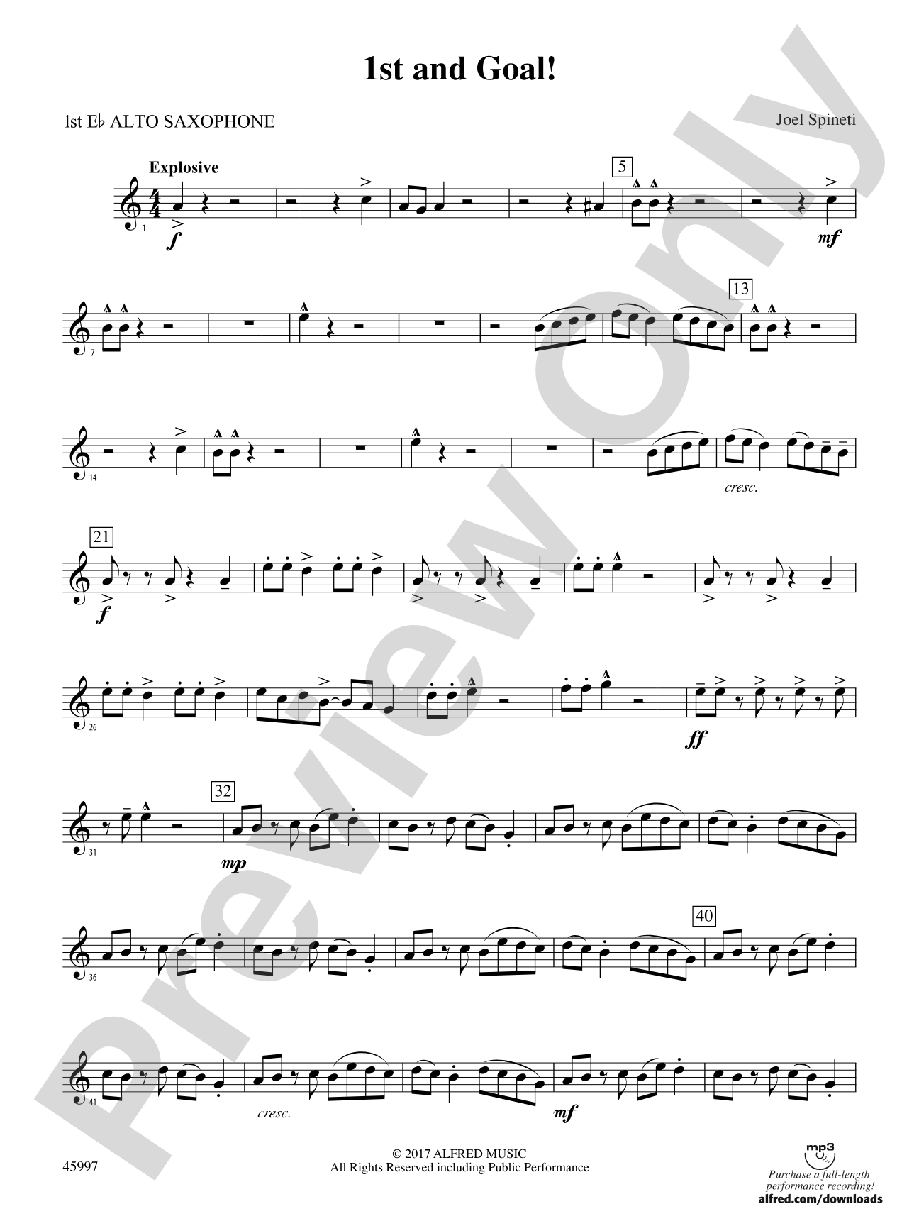 1st and Goal: E-flat Alto Saxophone