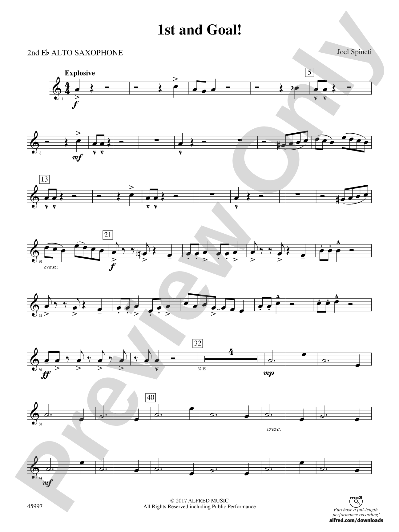 1st and Goal: 2nd E-flat Alto Saxophone