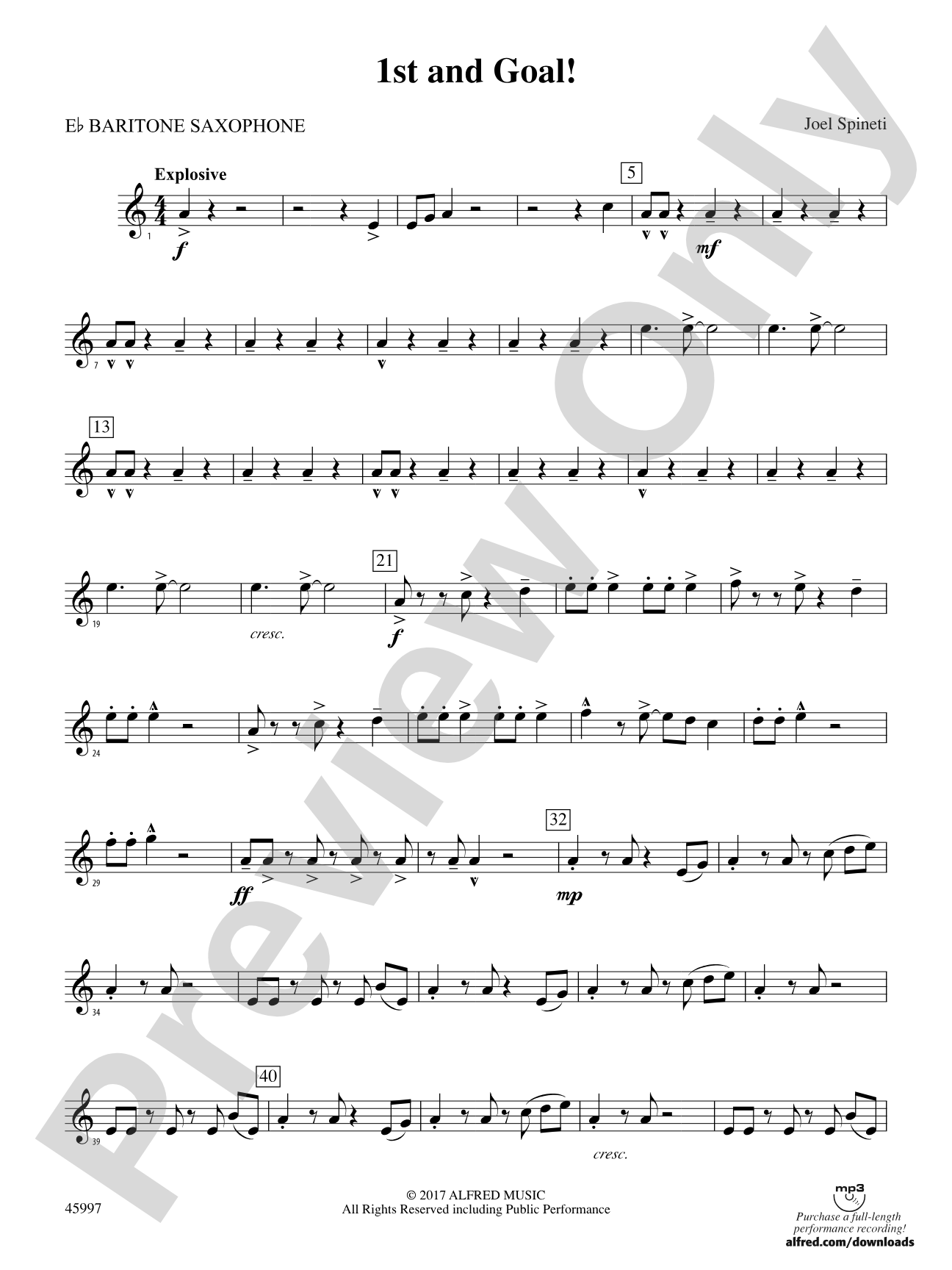 1st and Goal: E-flat Baritone Saxophone