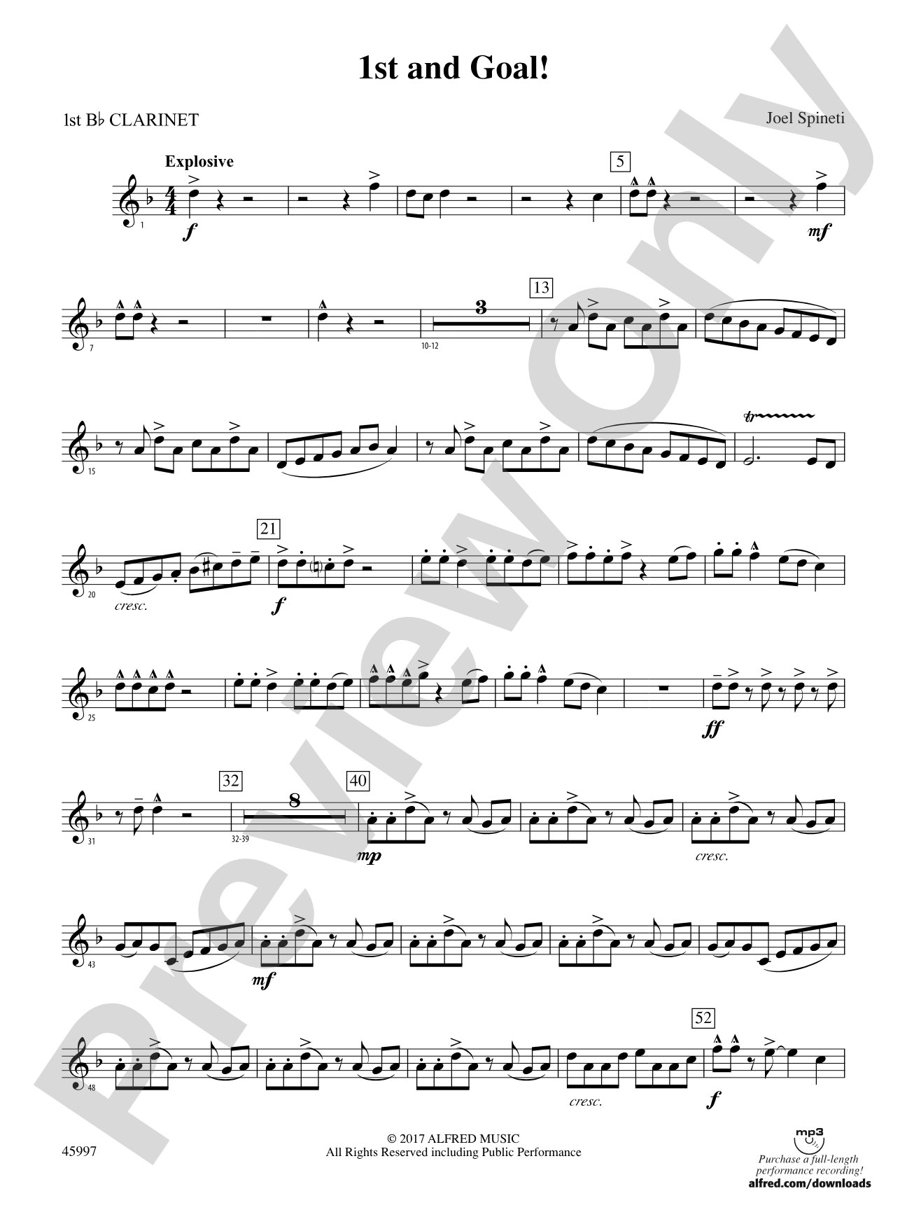 1st and Goal: 1st B-flat Clarinet