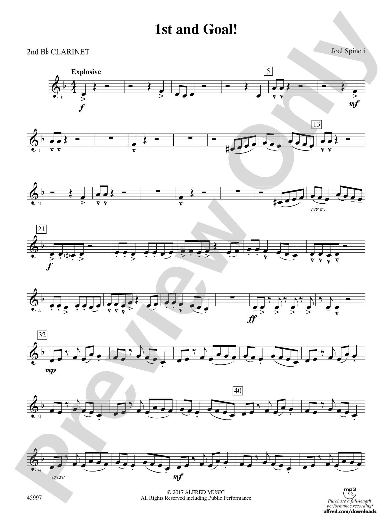 1st and Goal: 2nd B-flat Clarinet