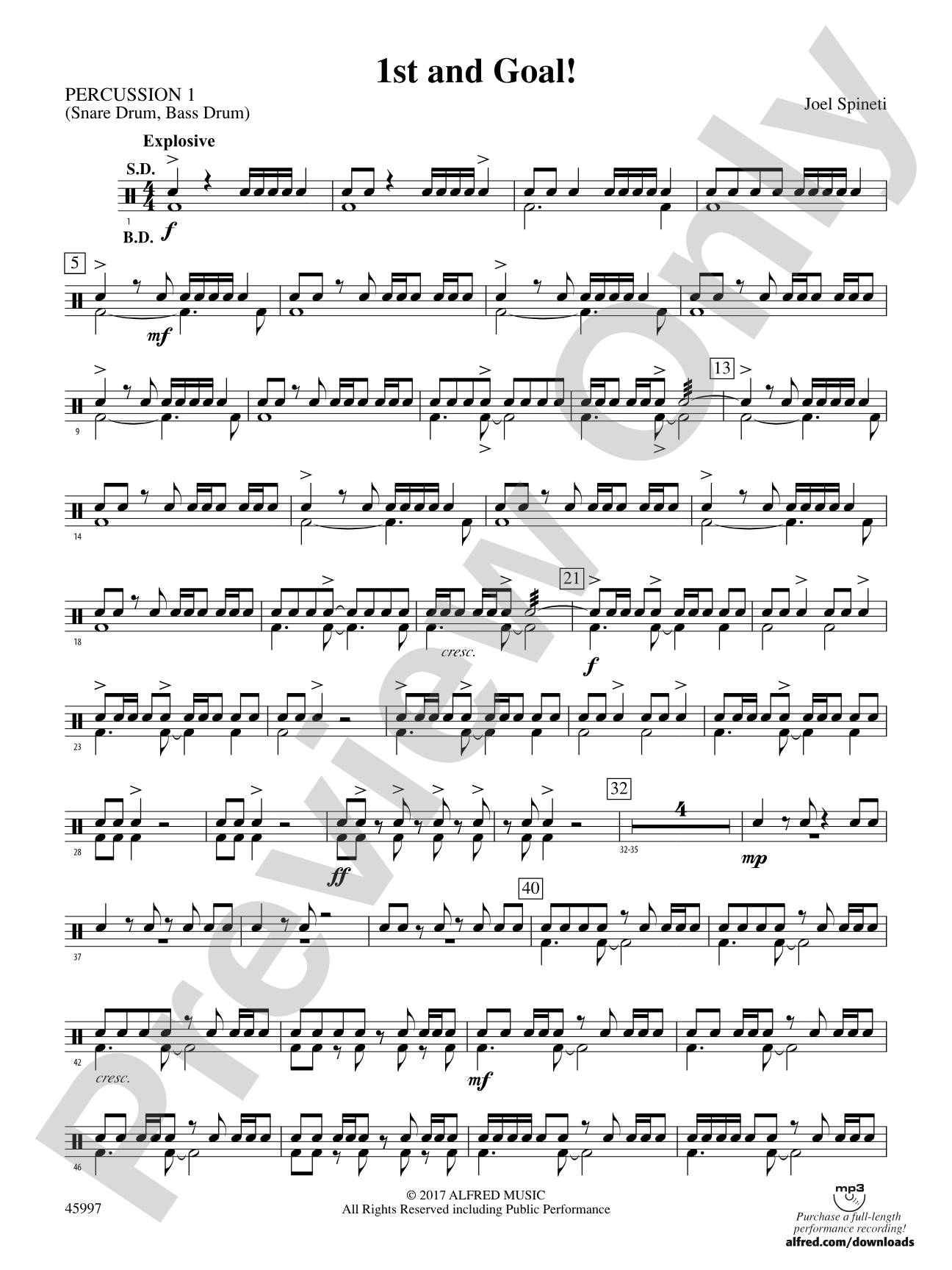 1st and Goal: 1st Percussion