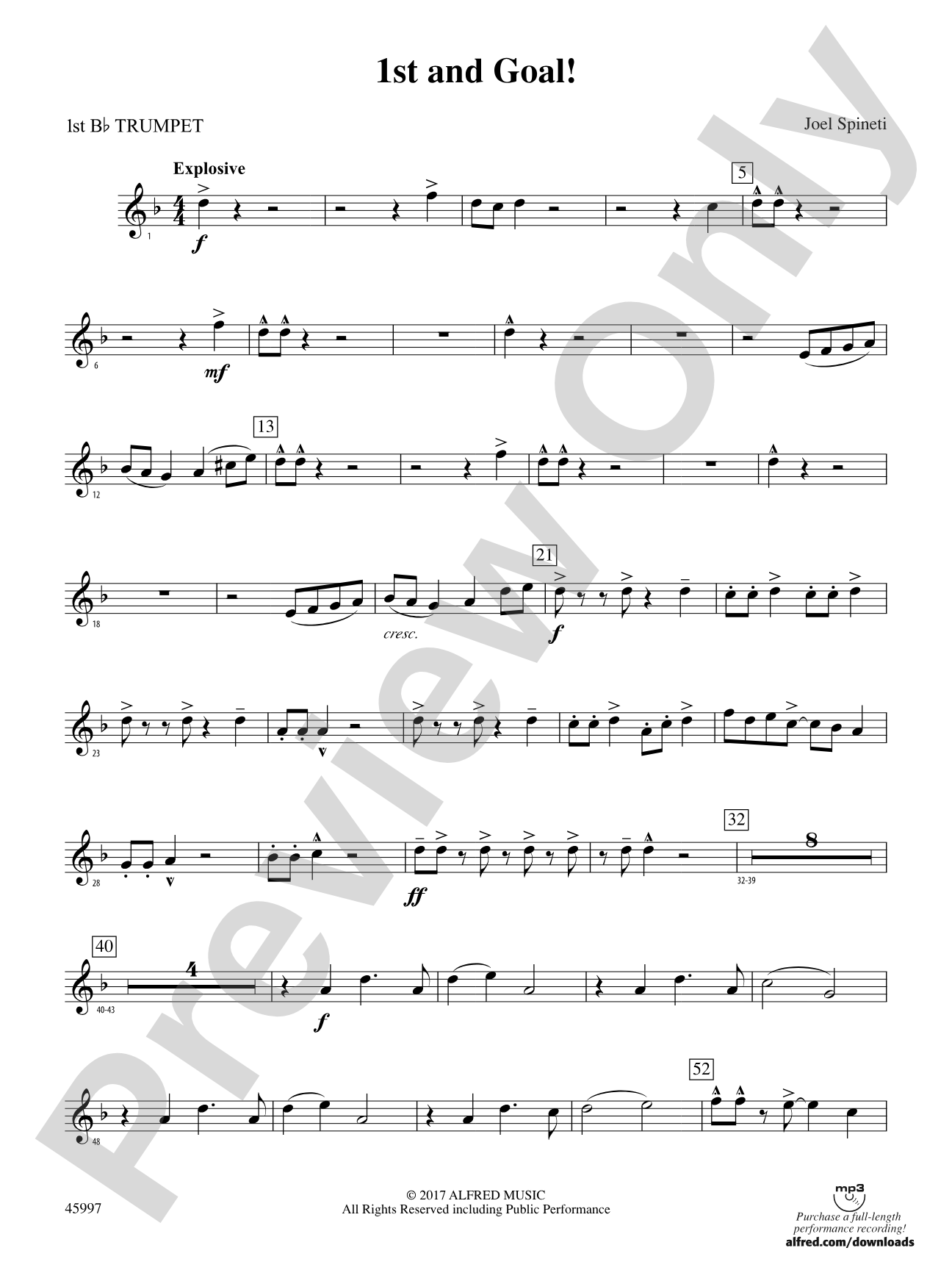 1st and Goal: 1st B-flat Trumpet