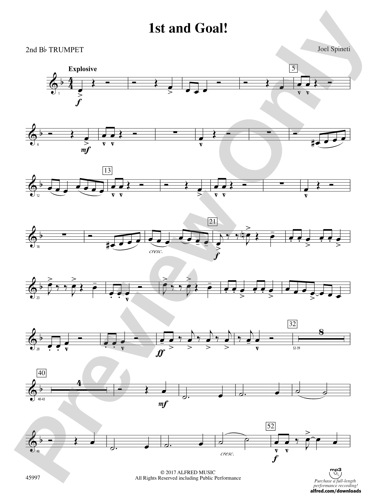 1st and Goal: 2nd B-flat Trumpet
