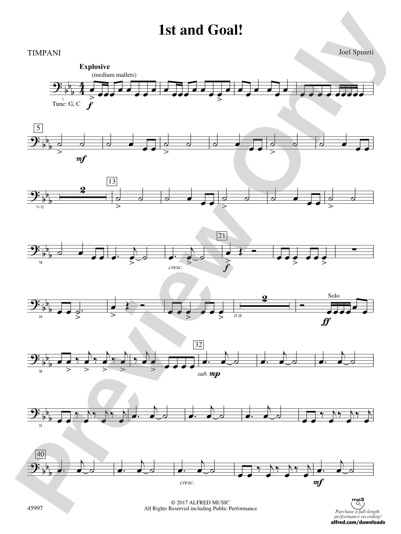 1st and Goal: Timpani