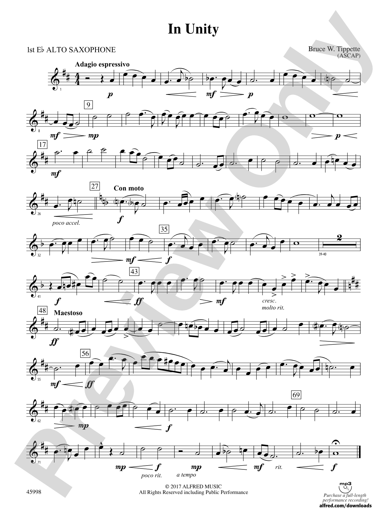 In Unity: E-flat Alto Saxophone