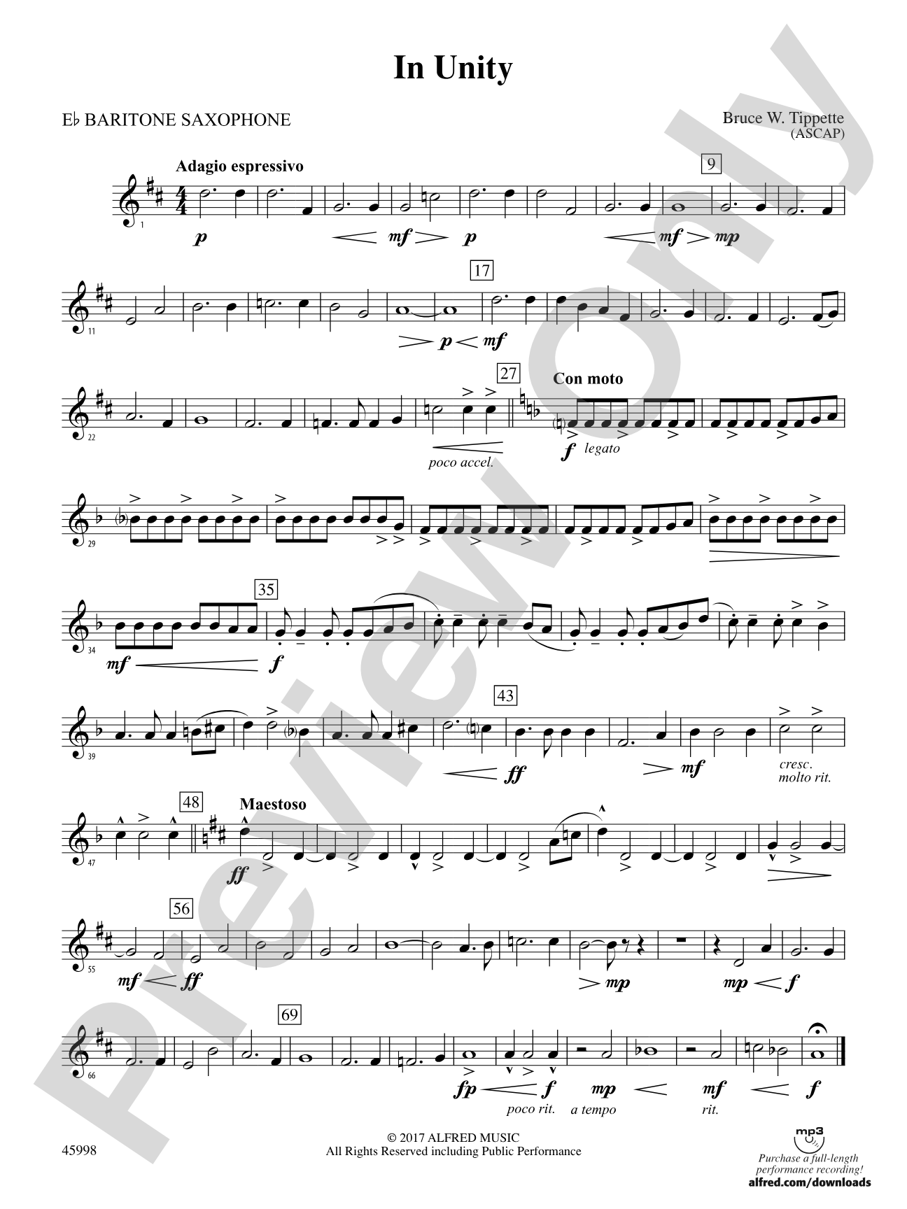 In Unity: E-flat Baritone Saxophone