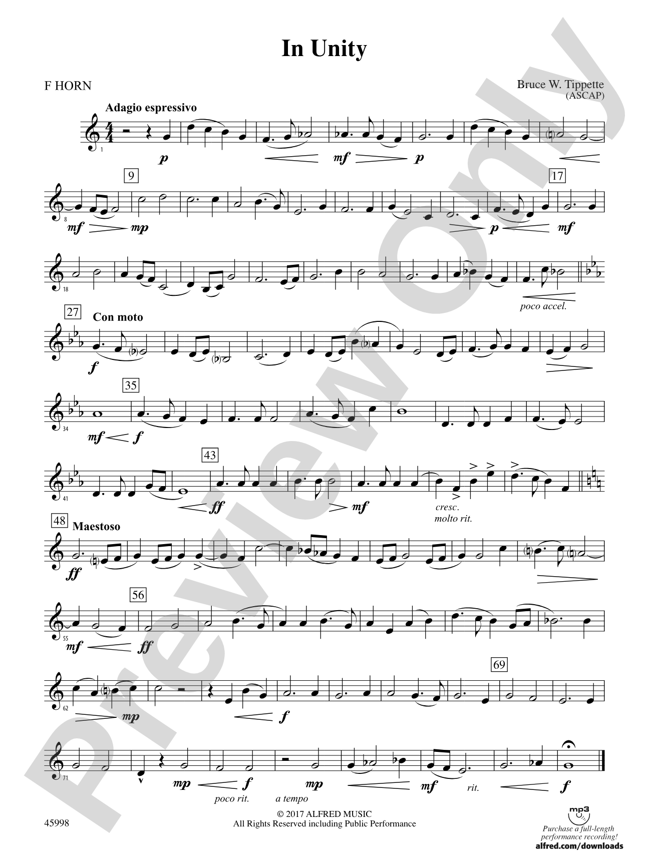 In Unity: 1st F Horn