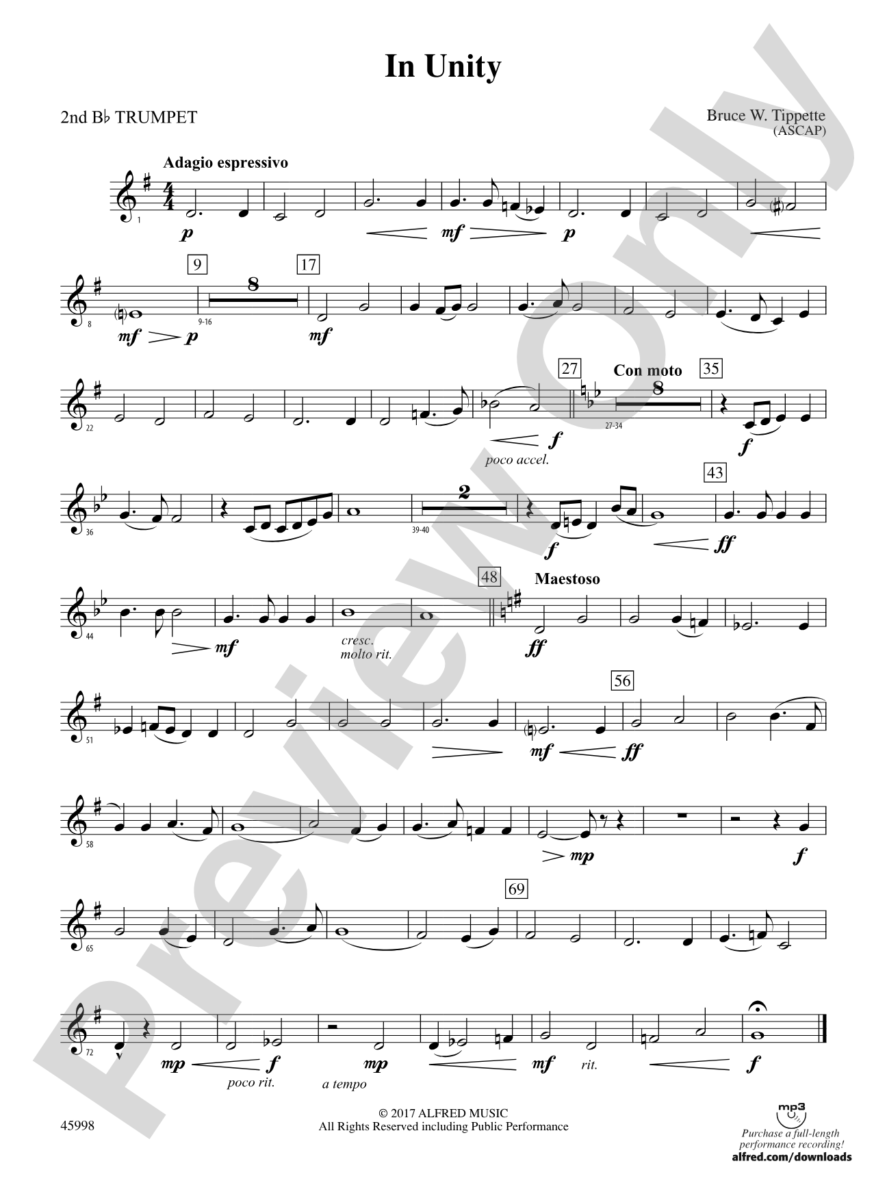 In Unity: 2nd B-flat Trumpet