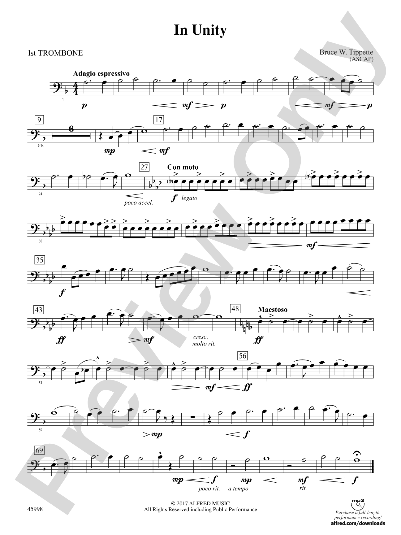 In Unity: 1st Trombone