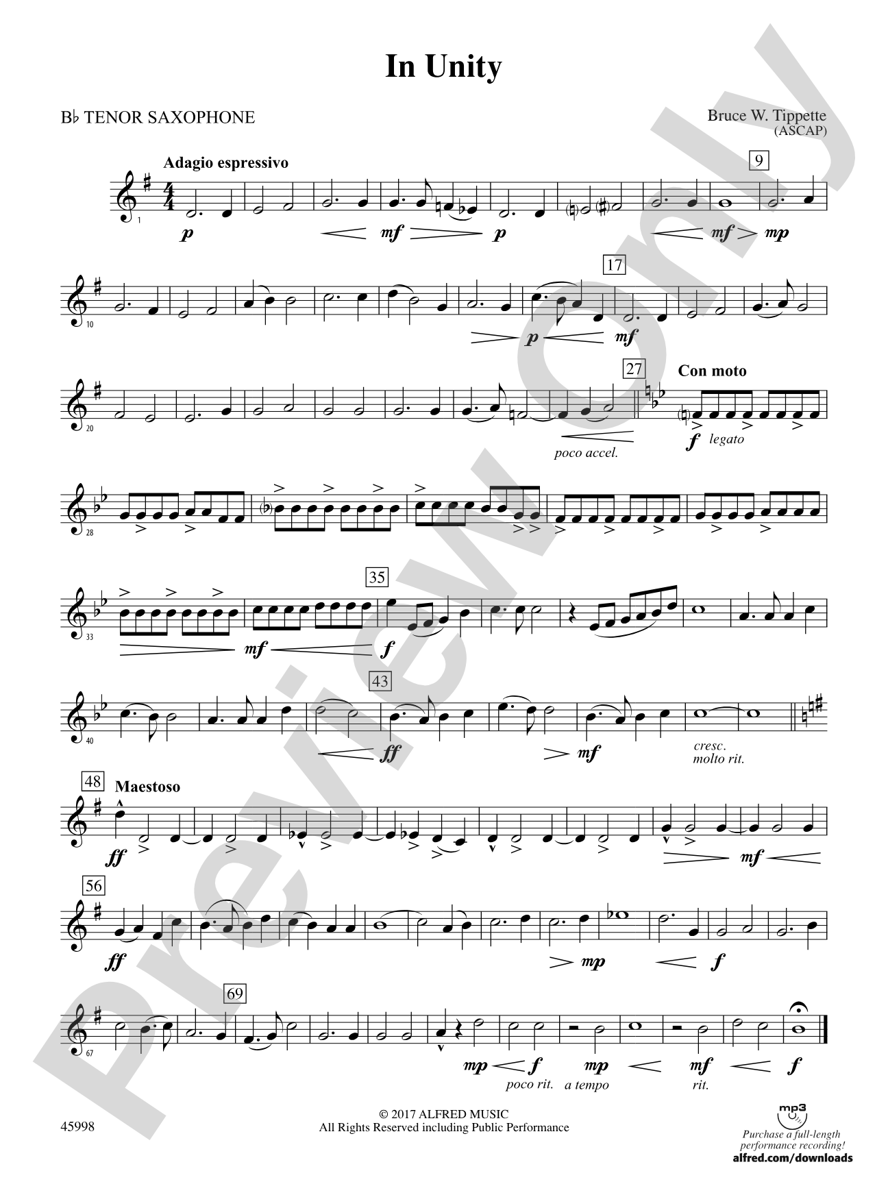 In Unity: B-flat Tenor Saxophone