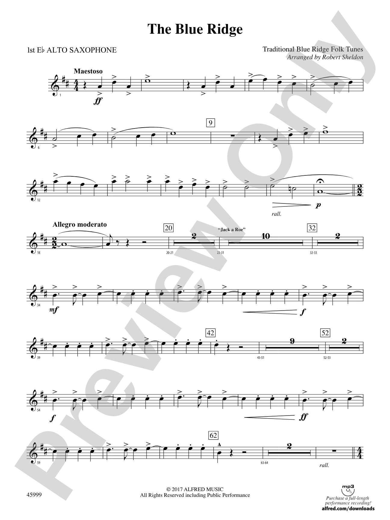 The Blue Ridge: E-flat Alto Saxophone