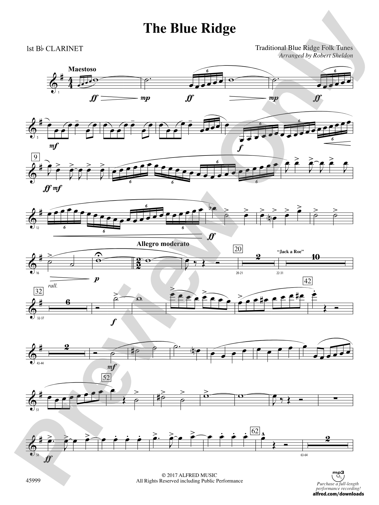 The Blue Ridge: 1st B-flat Clarinet