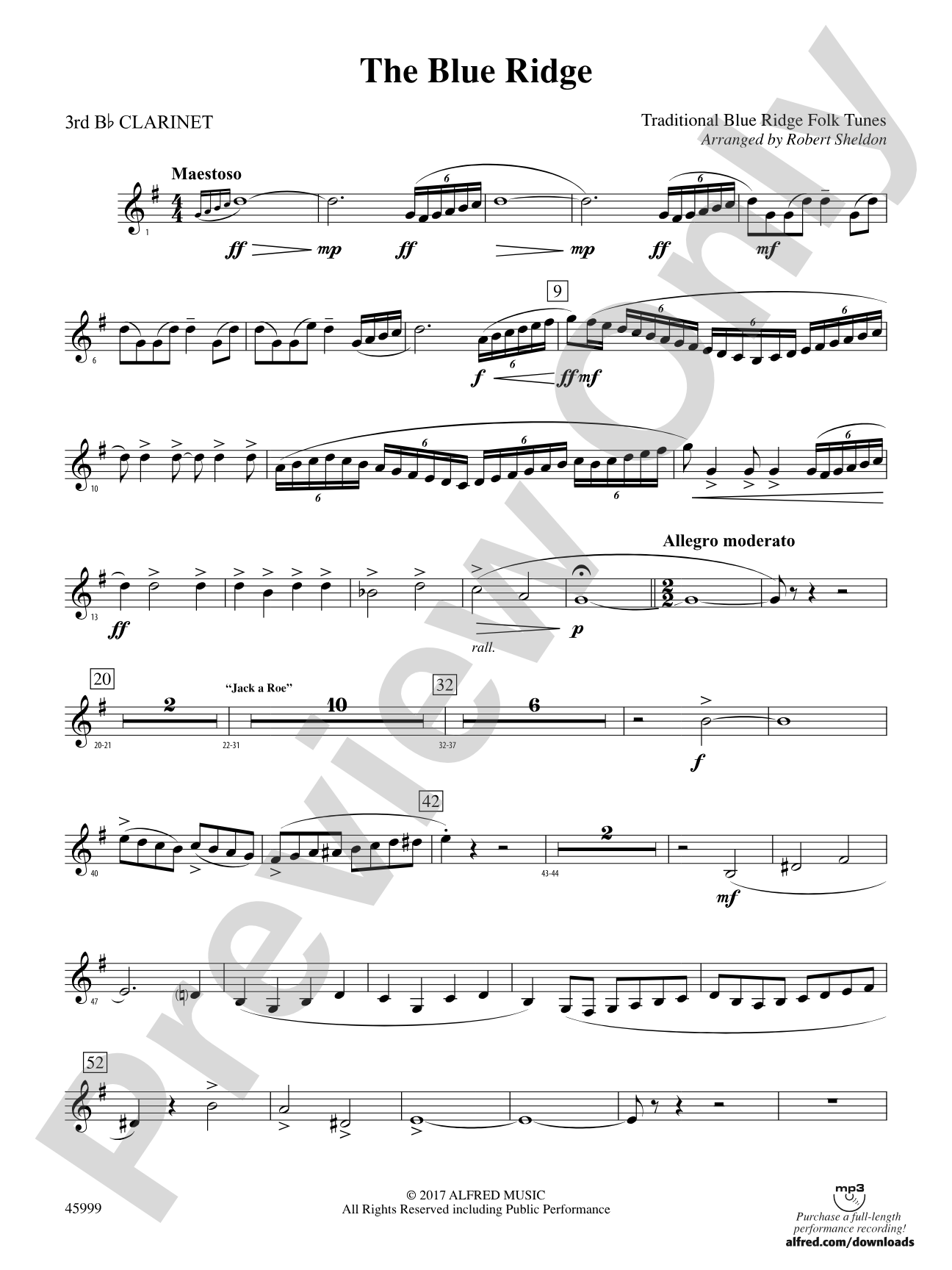The Blue Ridge: 3rd B-flat Clarinet