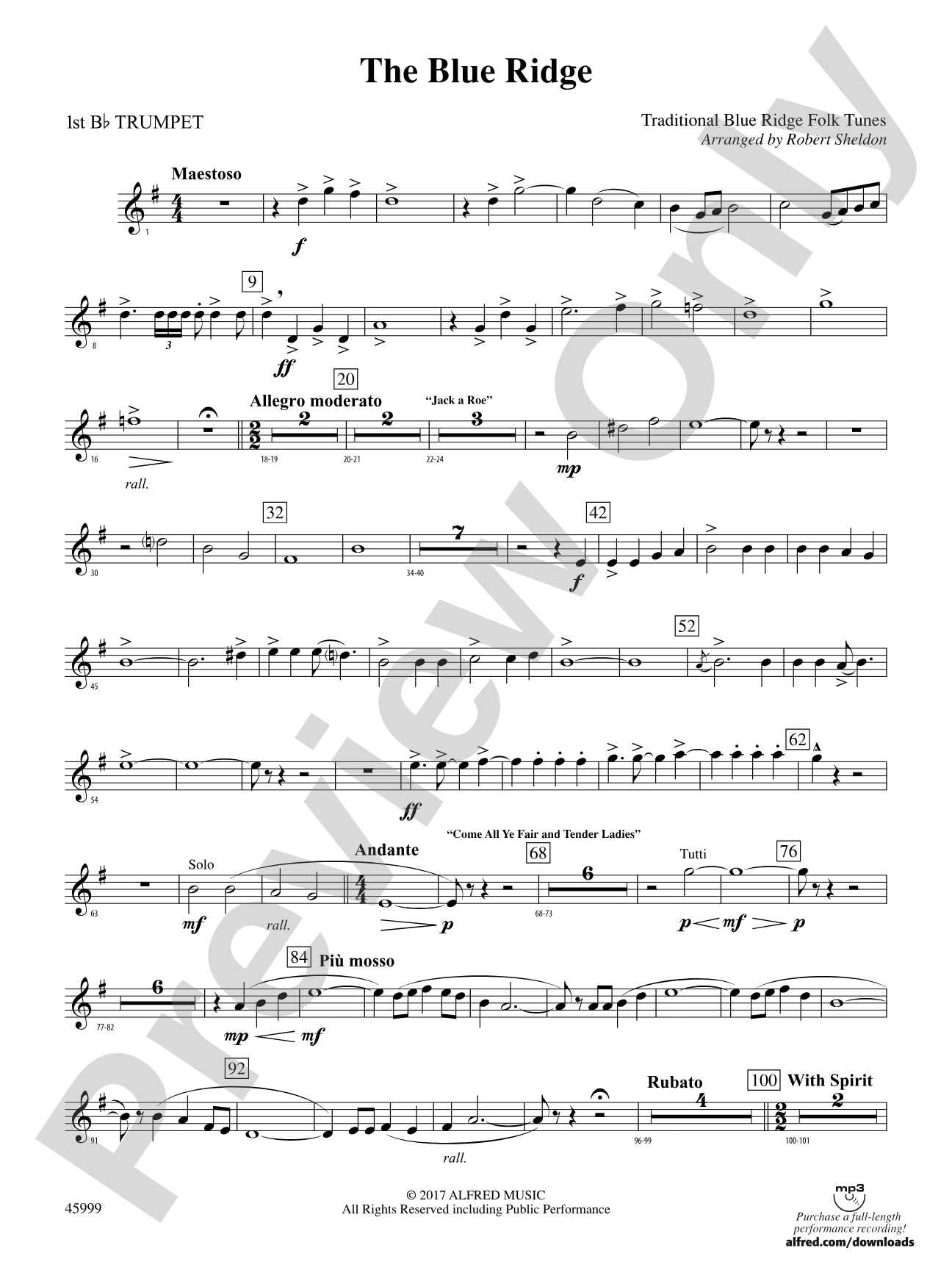 The Blue Ridge: 1st B-flat Trumpet